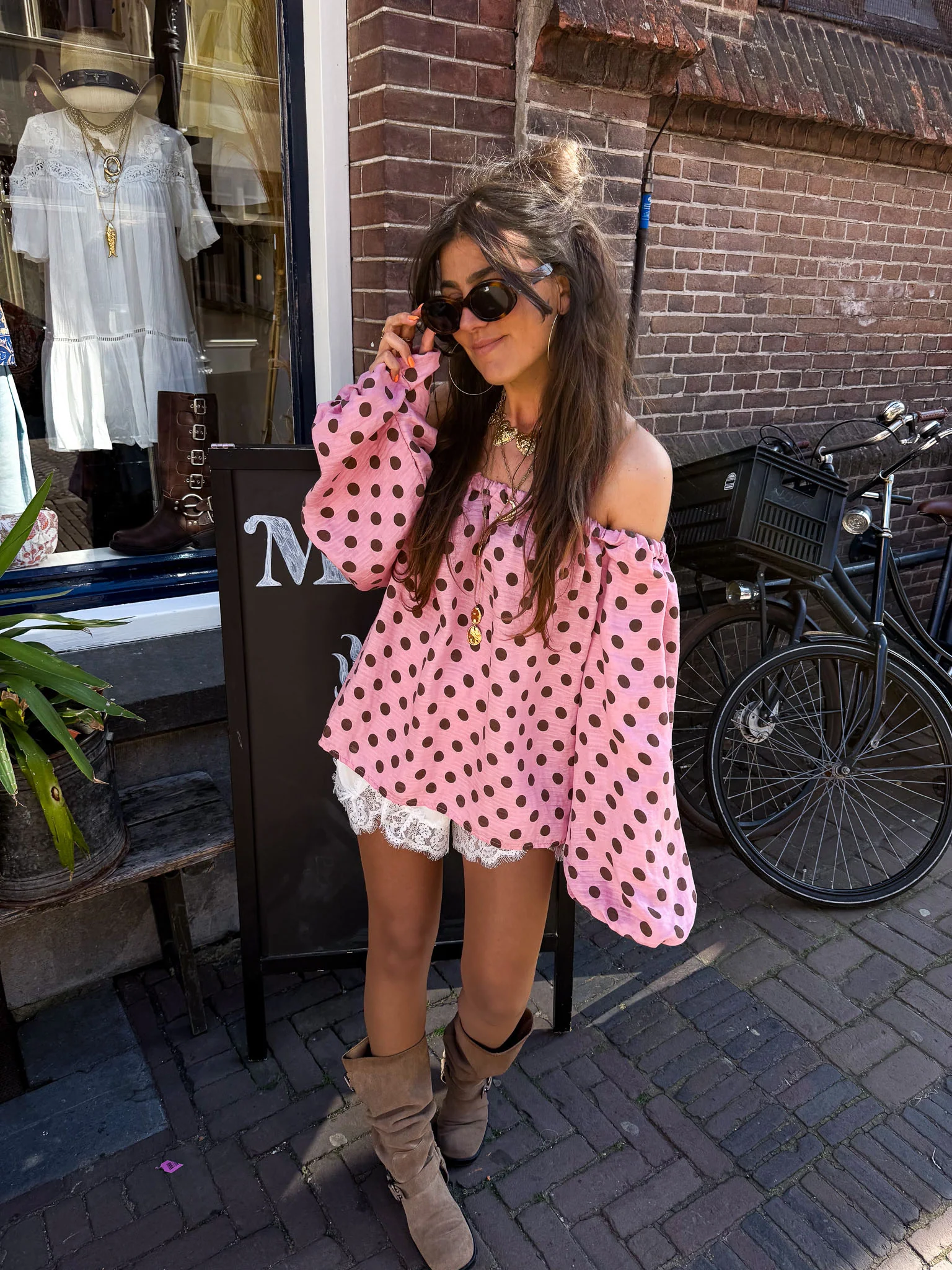 Amber Stippen Top Roze - Image 3