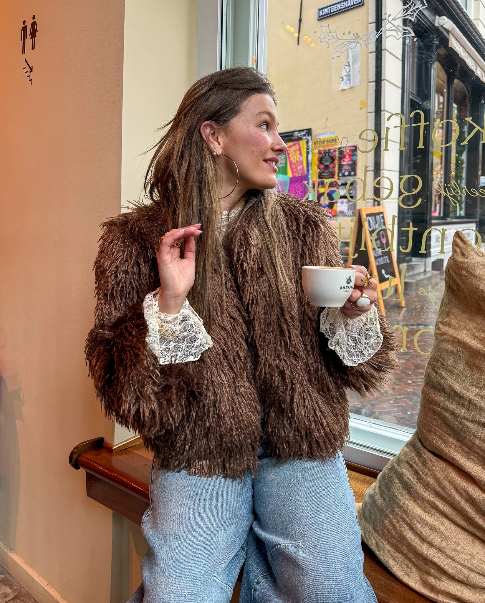 Anne Fluffy Jacket Bruin - Image 7