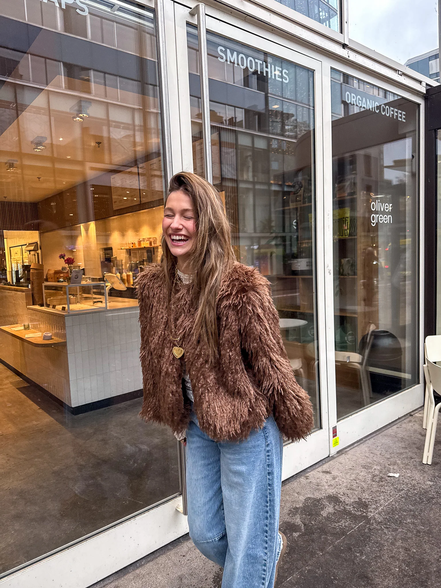 Anne Fluffy Jacket Bruin - Image 8