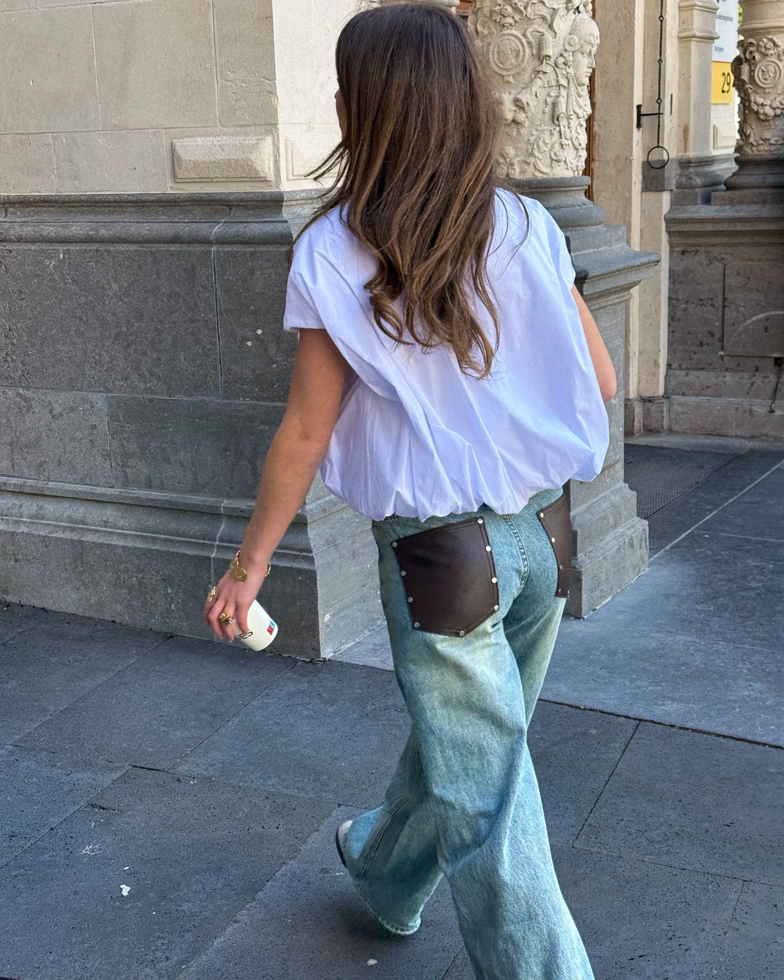 Back Pocket Wide Leg Jeans