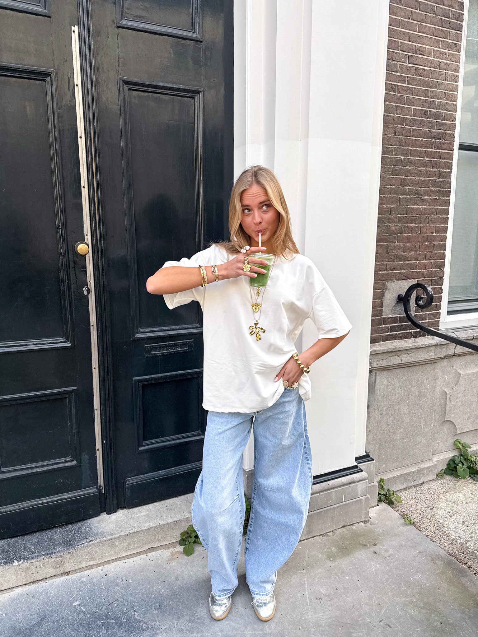 Baggy Balloon Fit Jeans Blauw - Image 4
