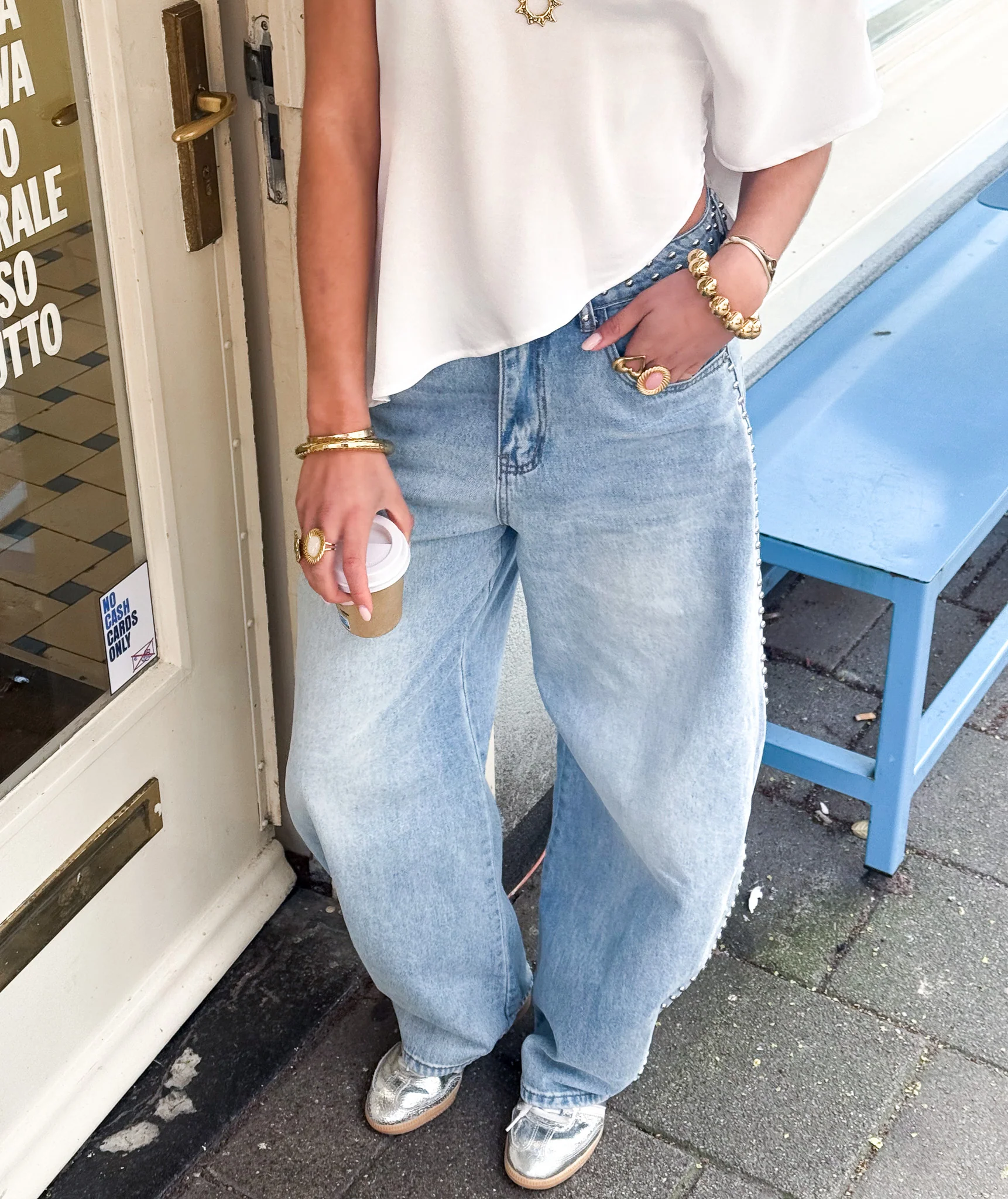 Berry Studs Barrel Jeans - Image 4