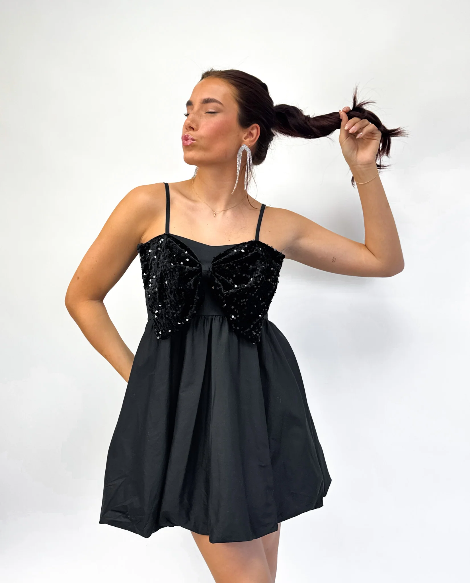 Bow Blush Jurk Zwart - Image 3