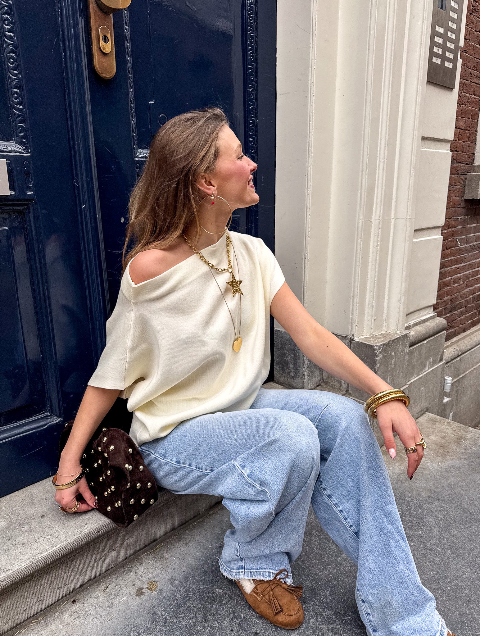 Carmen Off Shoulder Top Wit - Image 4