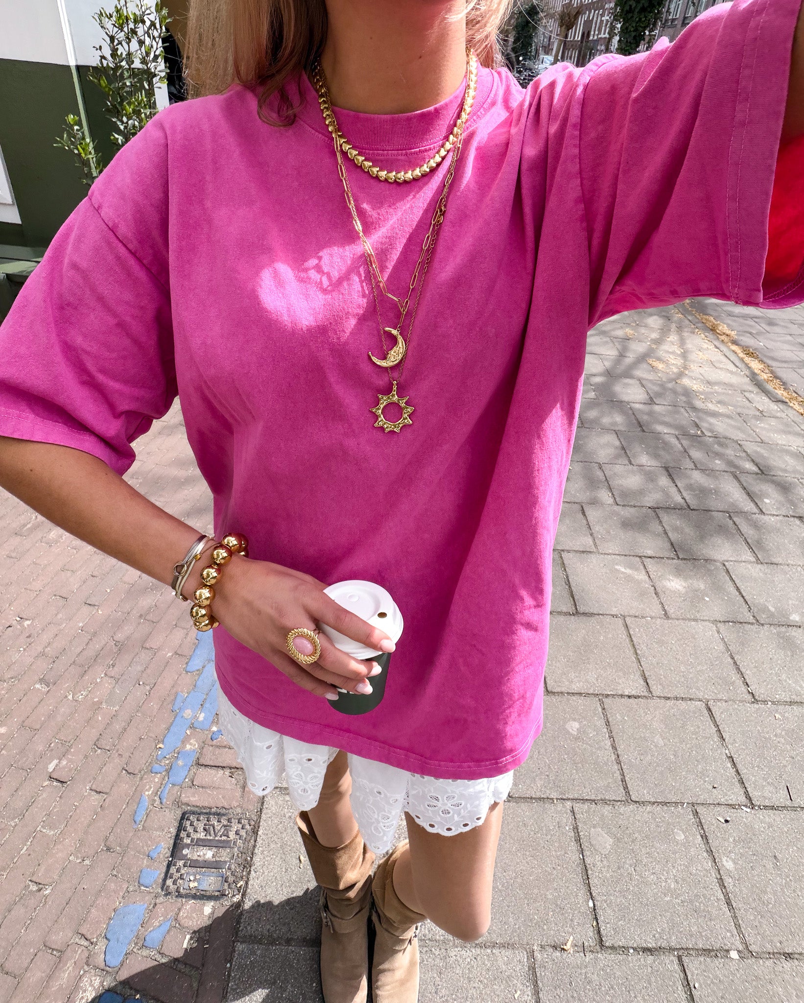 Cassie T-Shirt Roze - Image 4