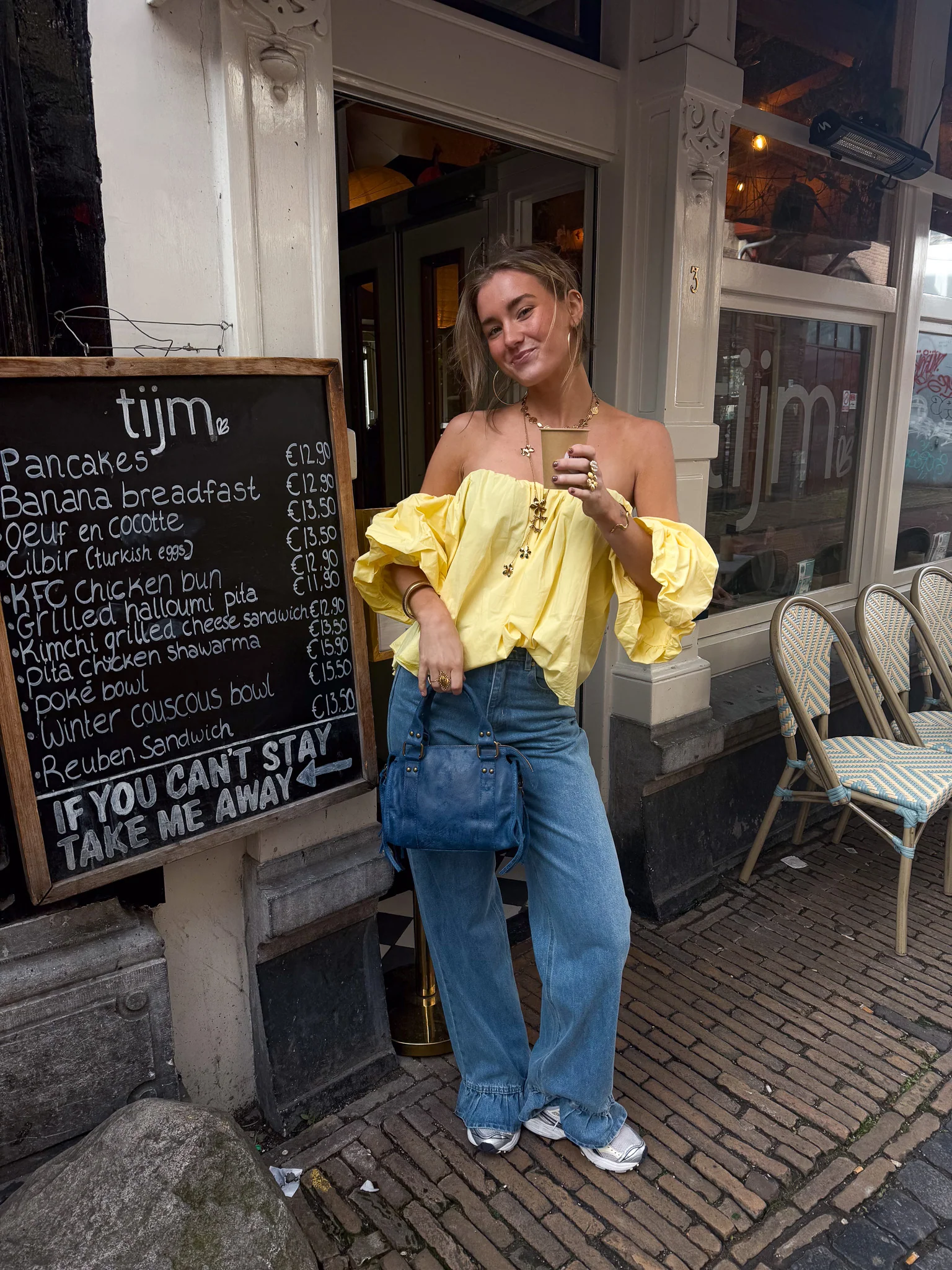 Catwalk Off Shoulder Top Geel - Image 3