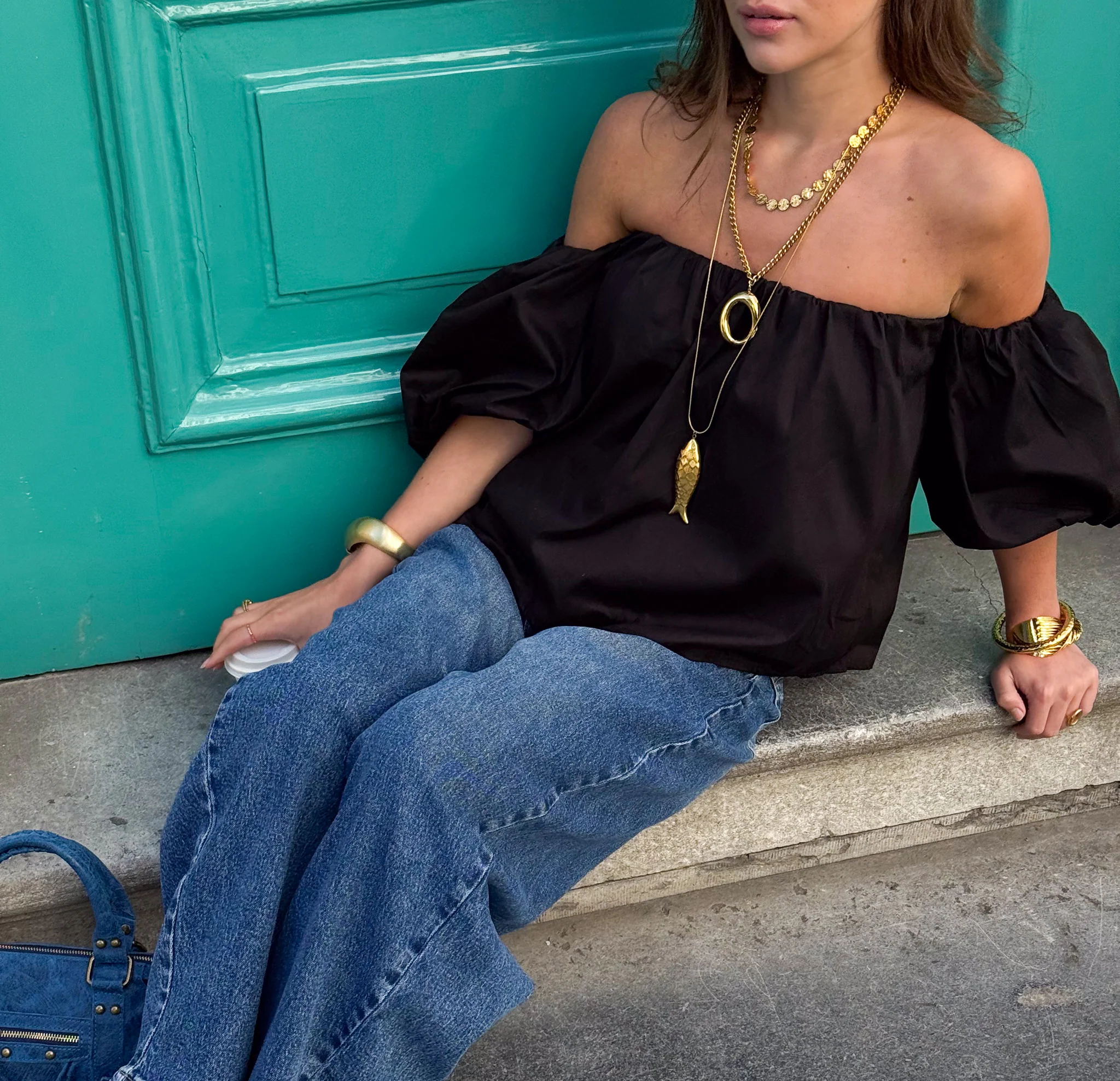 Catwalk Off Shoulder Top Zwart - Image 4