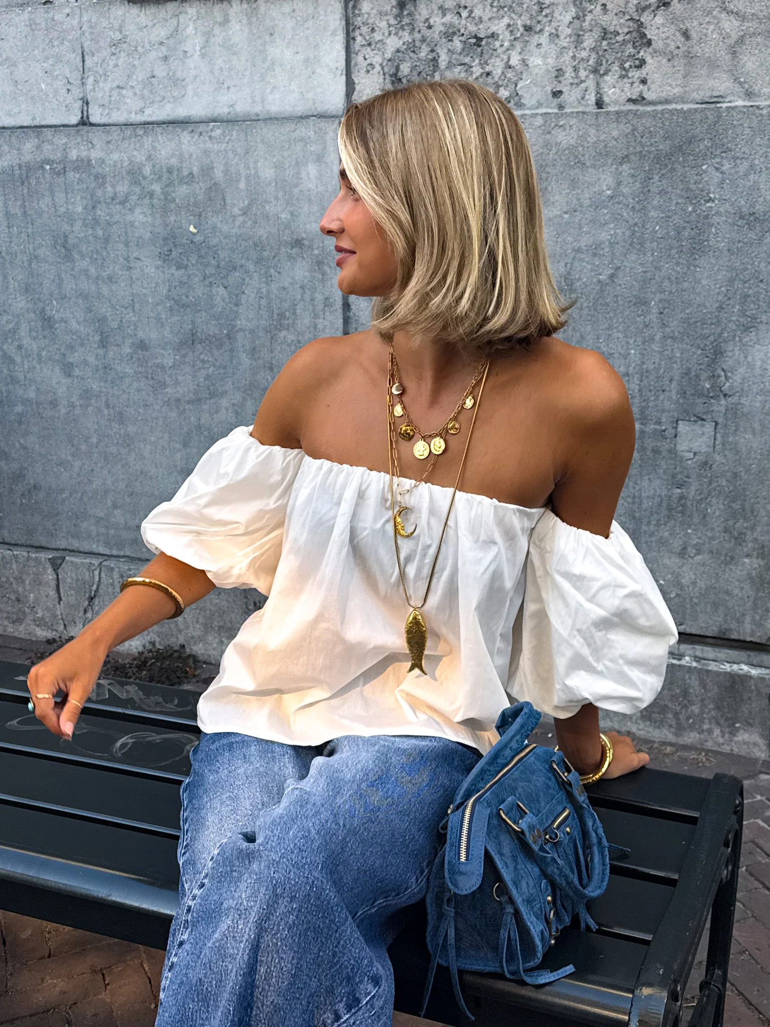 Catwalk Off Shoulder Top Wit - Image 3