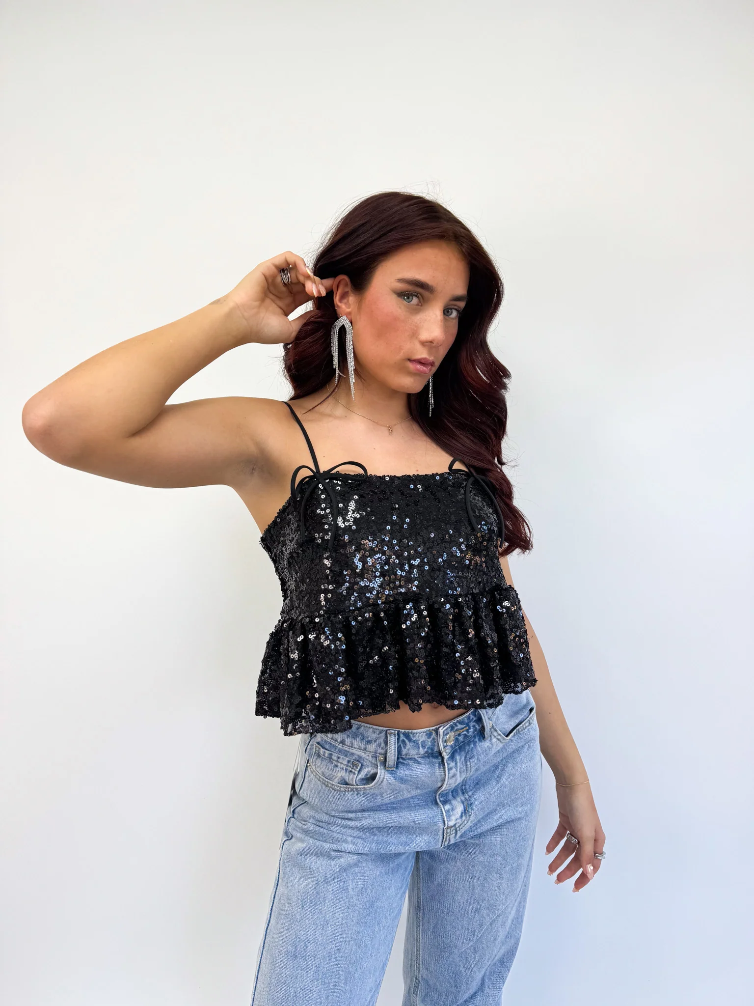 Cheers Glitter Top Zwart - Image 4