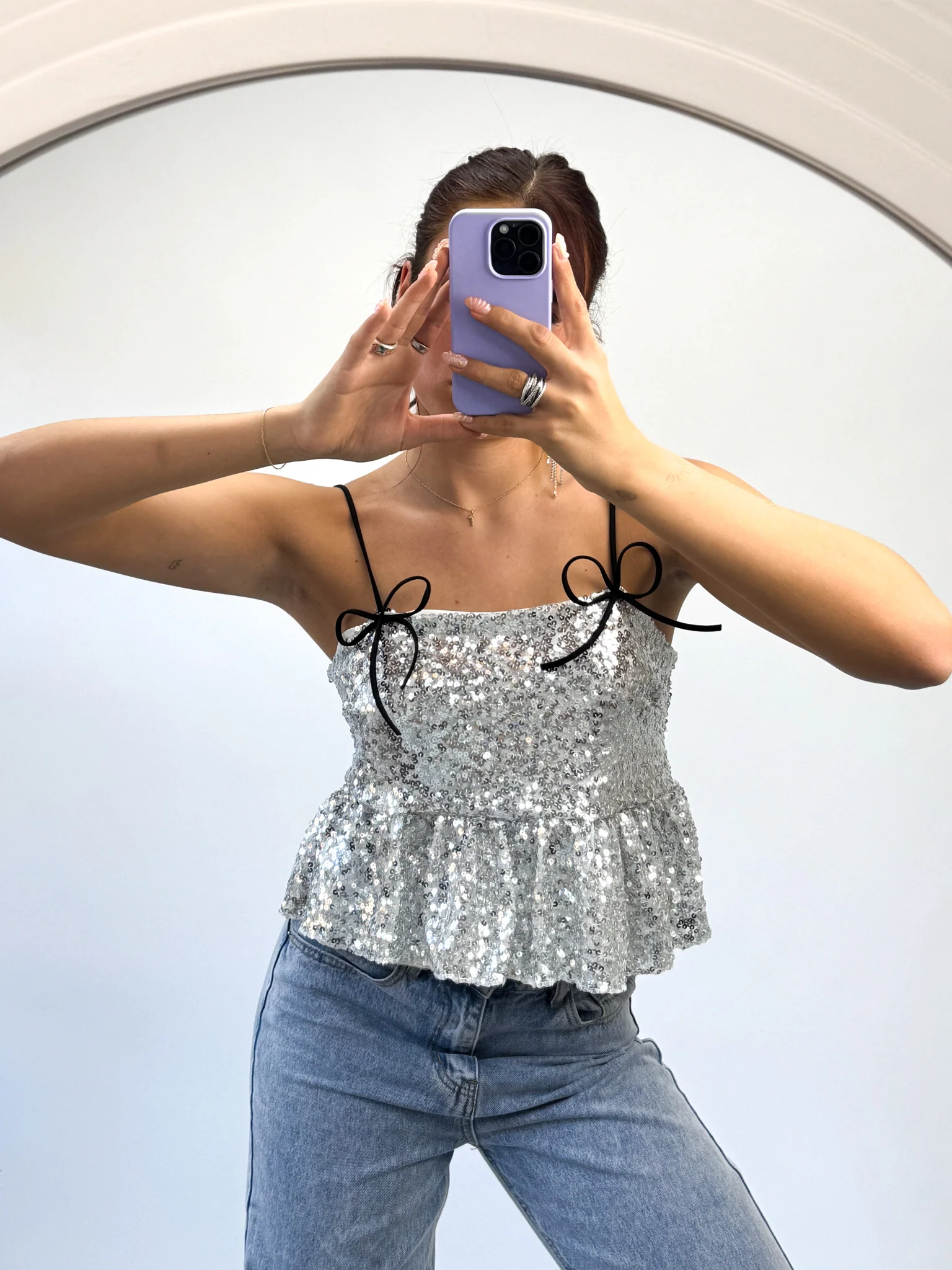 Cheers Glitter Top Zilver - Image 6
