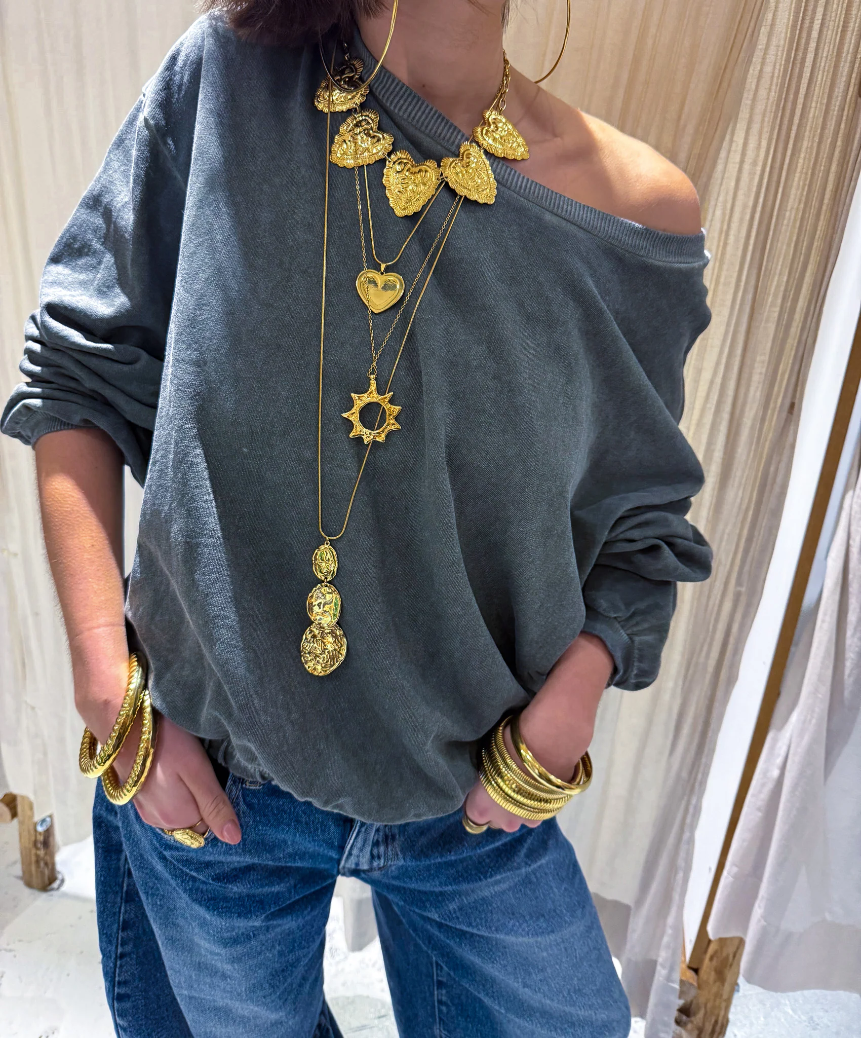 Chunky Hearts Ketting Goud - Image 6