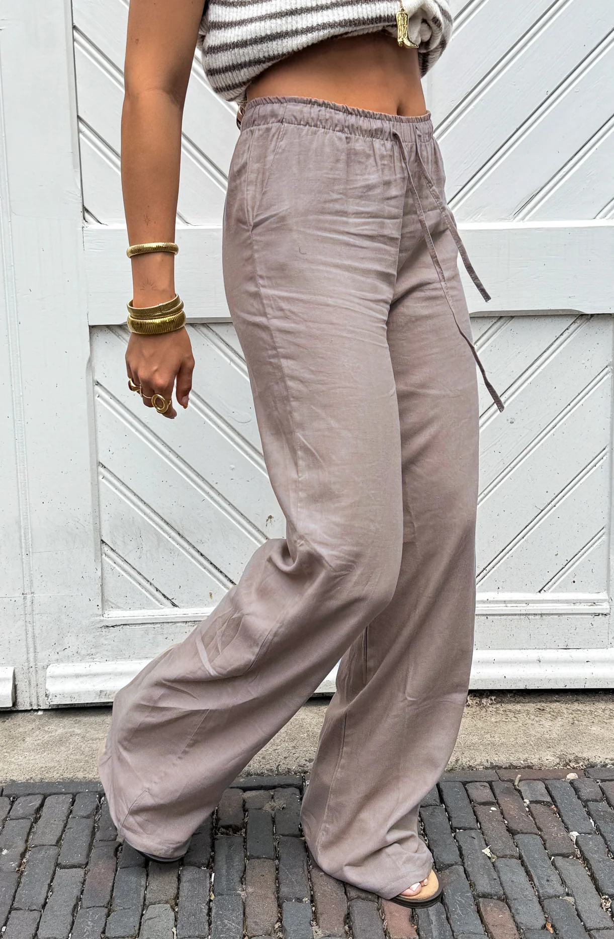 Compliment Linen Pantalon Taupe - Tall - Image 3