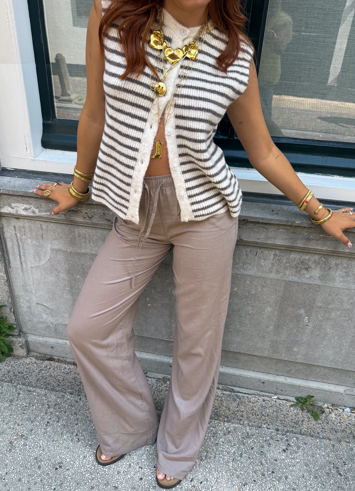 Compliment Linen Pantalon Taupe - Tall - Image 5