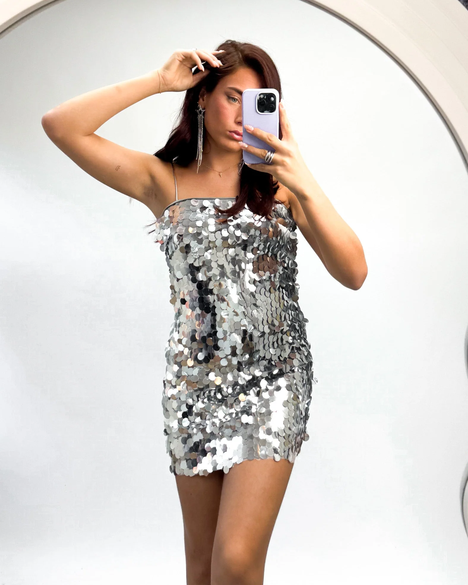 Cosmic Glow Jurk Zilver