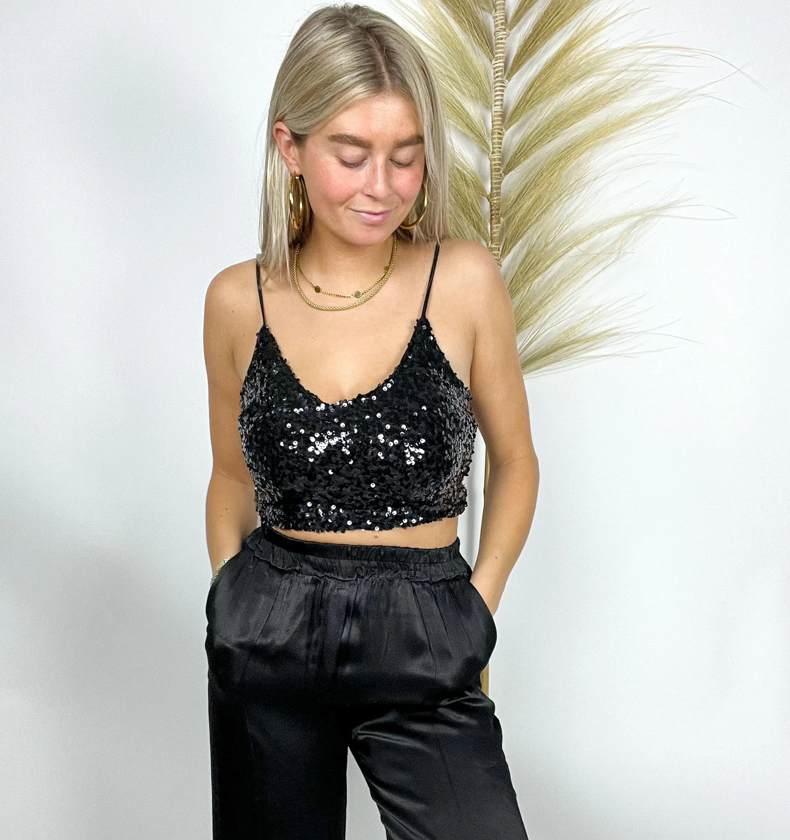 Covered in glitter Top Zwart - Image 4