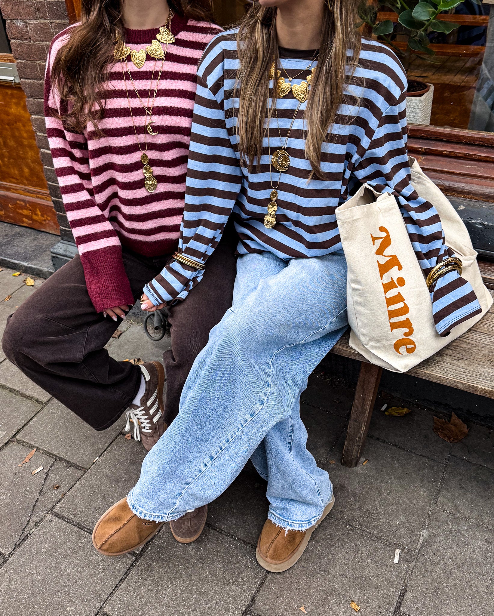 Crowded Gestreepte Longsleeve Bruin Blauw - Image 5