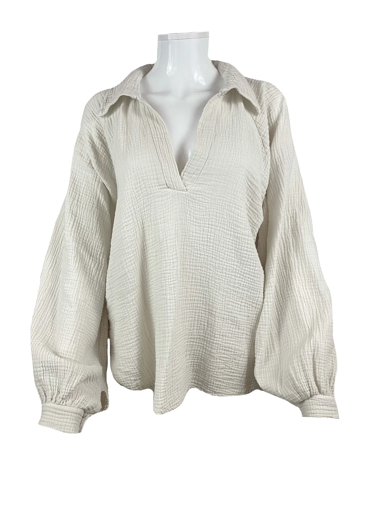 Doutzen Balloon Sleeve Blouse Sand - Image 3