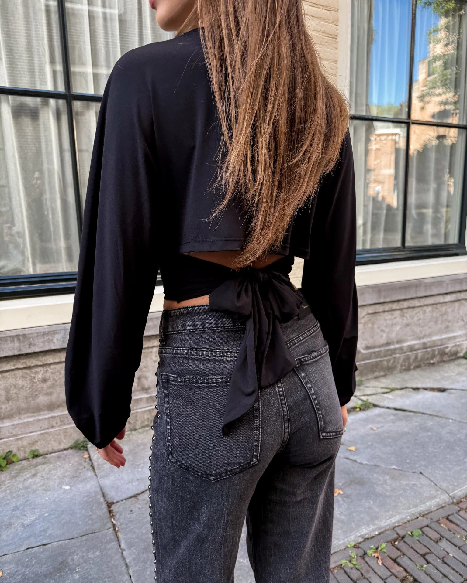 Flow Top Zwart