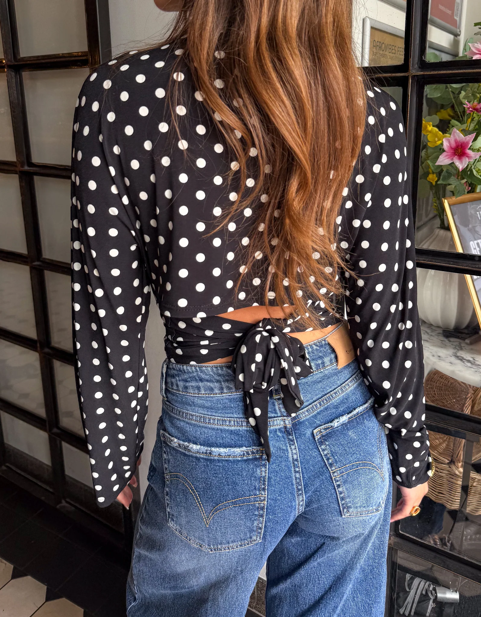 Flow Stippen Top Zwart - Image 8