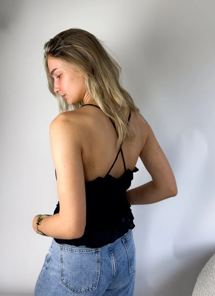 Flowy Top Zwart - Image 3