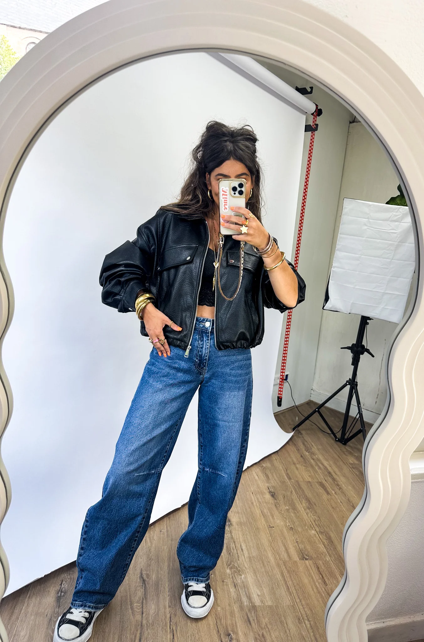 Frame Leather Bomber Jacket Zwart - Image 6