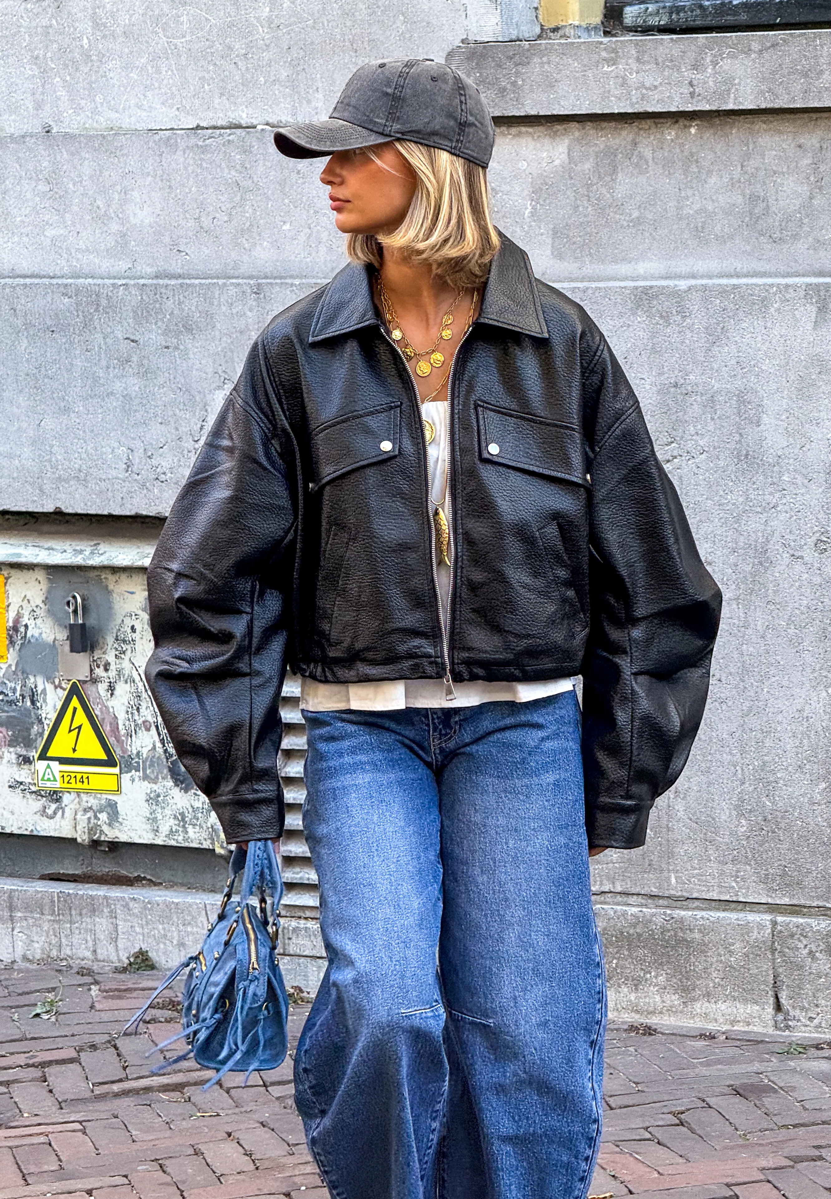 Frame Leather Bomber Jacket Zwart - Image 7