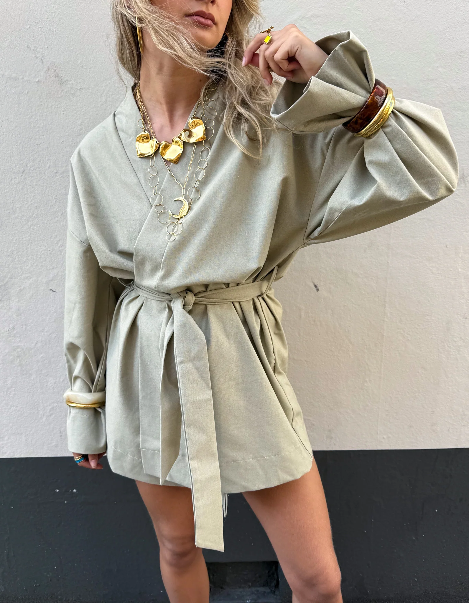 Francis Kimono Jurk Kaki - Image 2