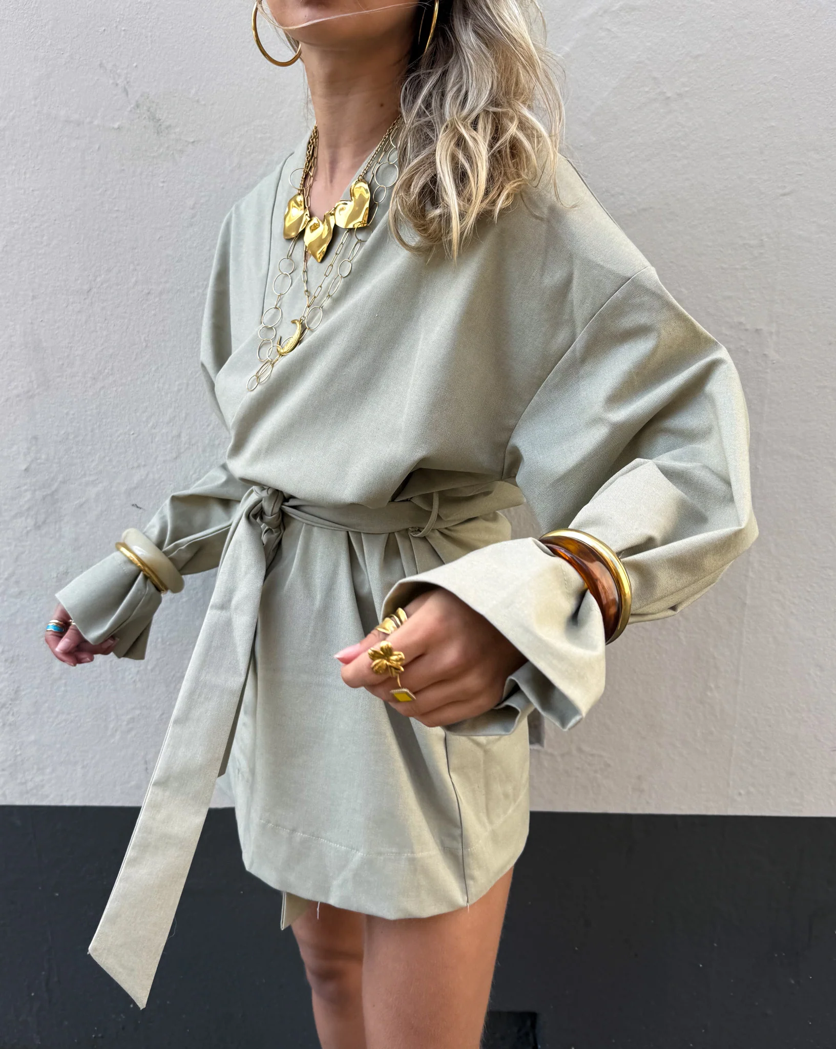 Francis Kimono Jurk Kaki - Image 3