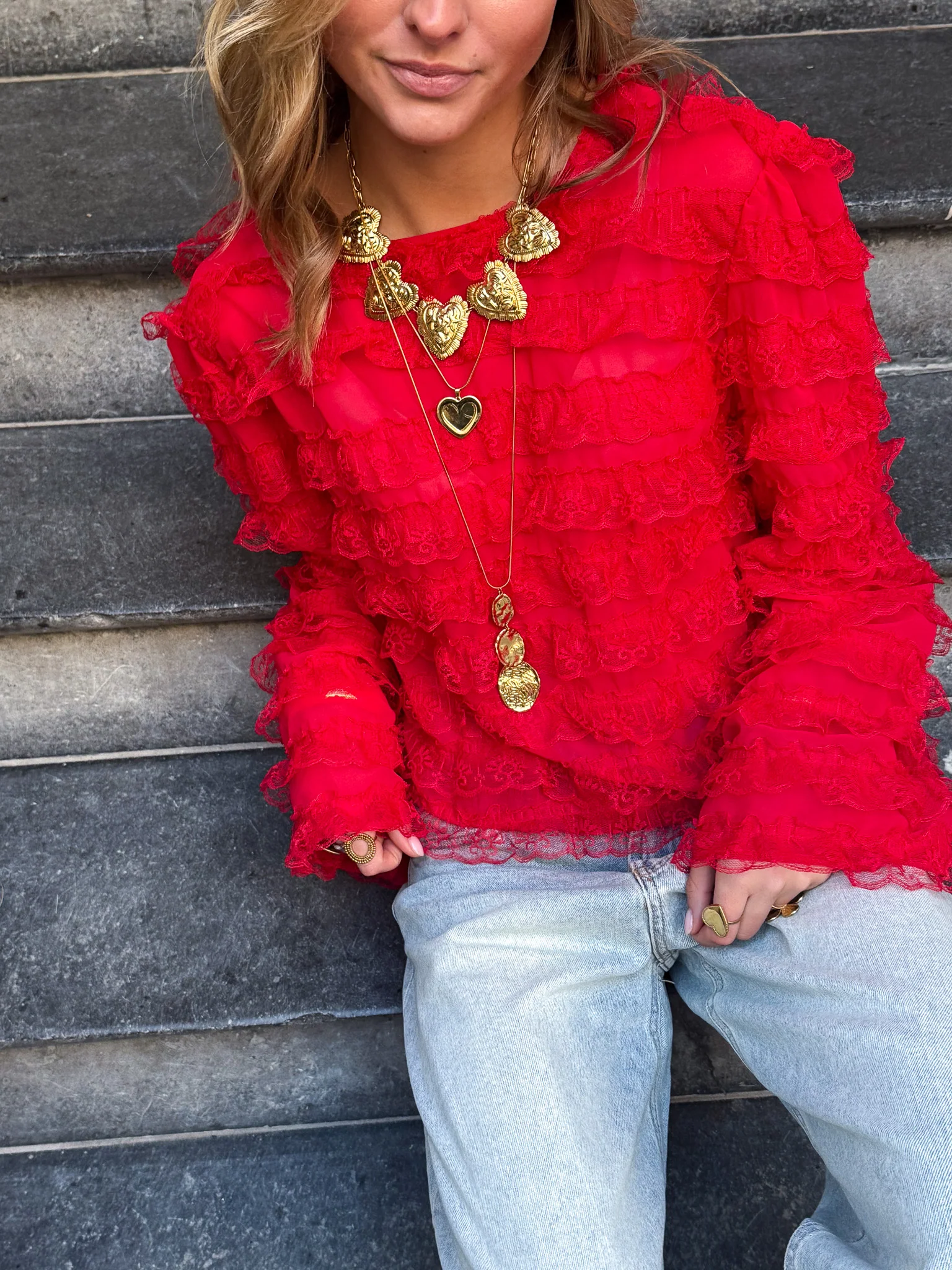Gigi Blouse Rood - Image 3