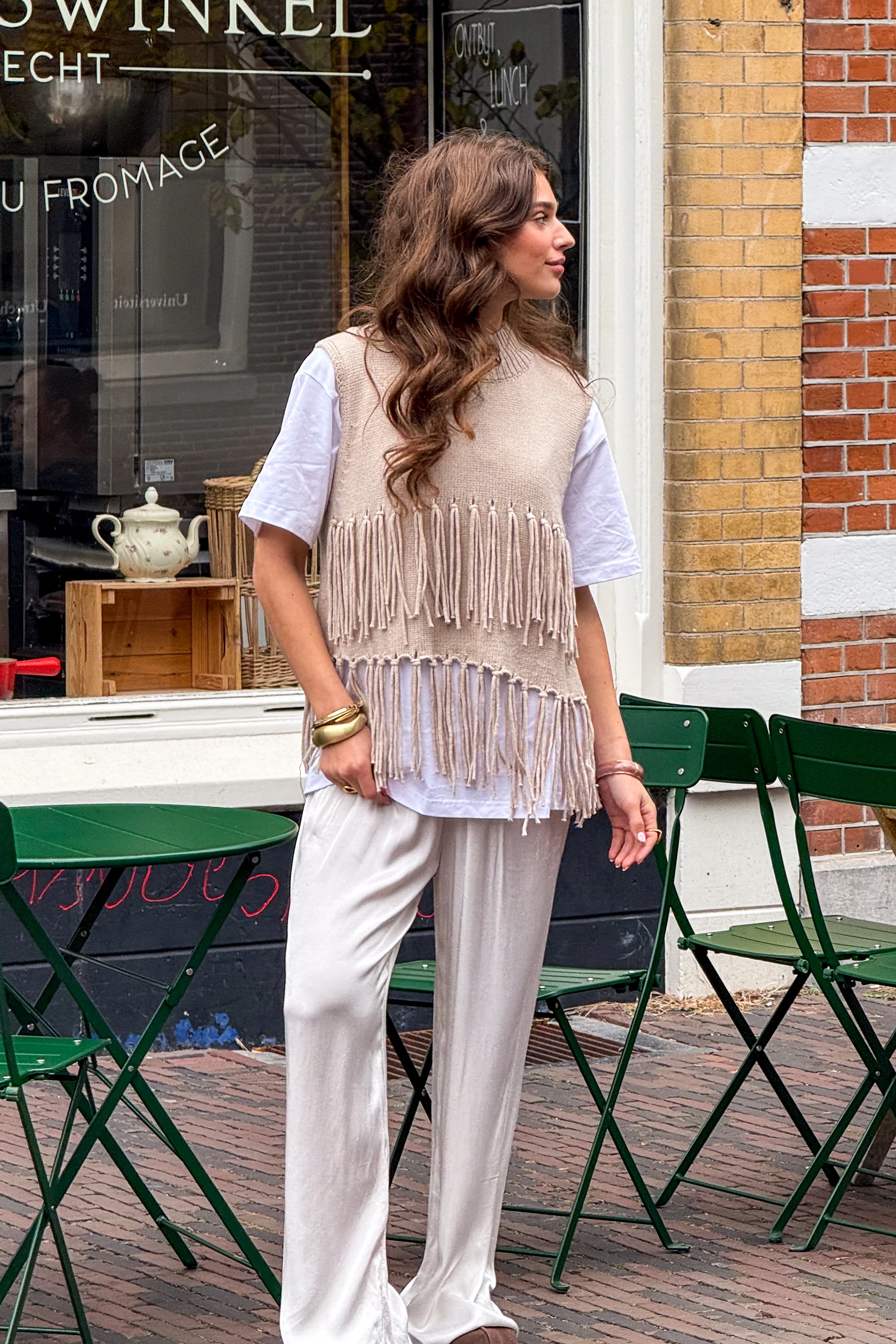 Harvest Fringe Spencer Beige - Image 3