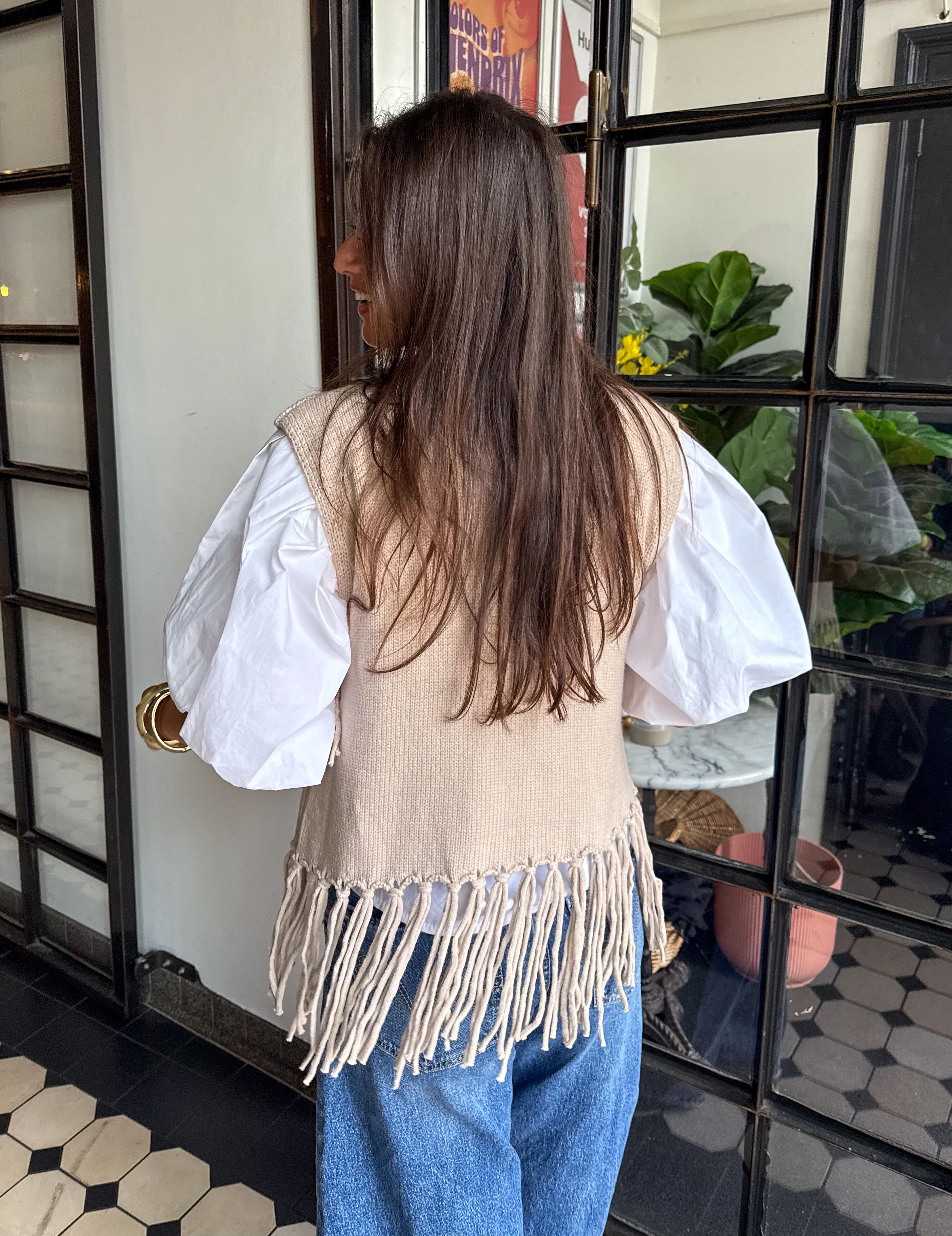 Harvest Fringe Spencer Beige - Image 8