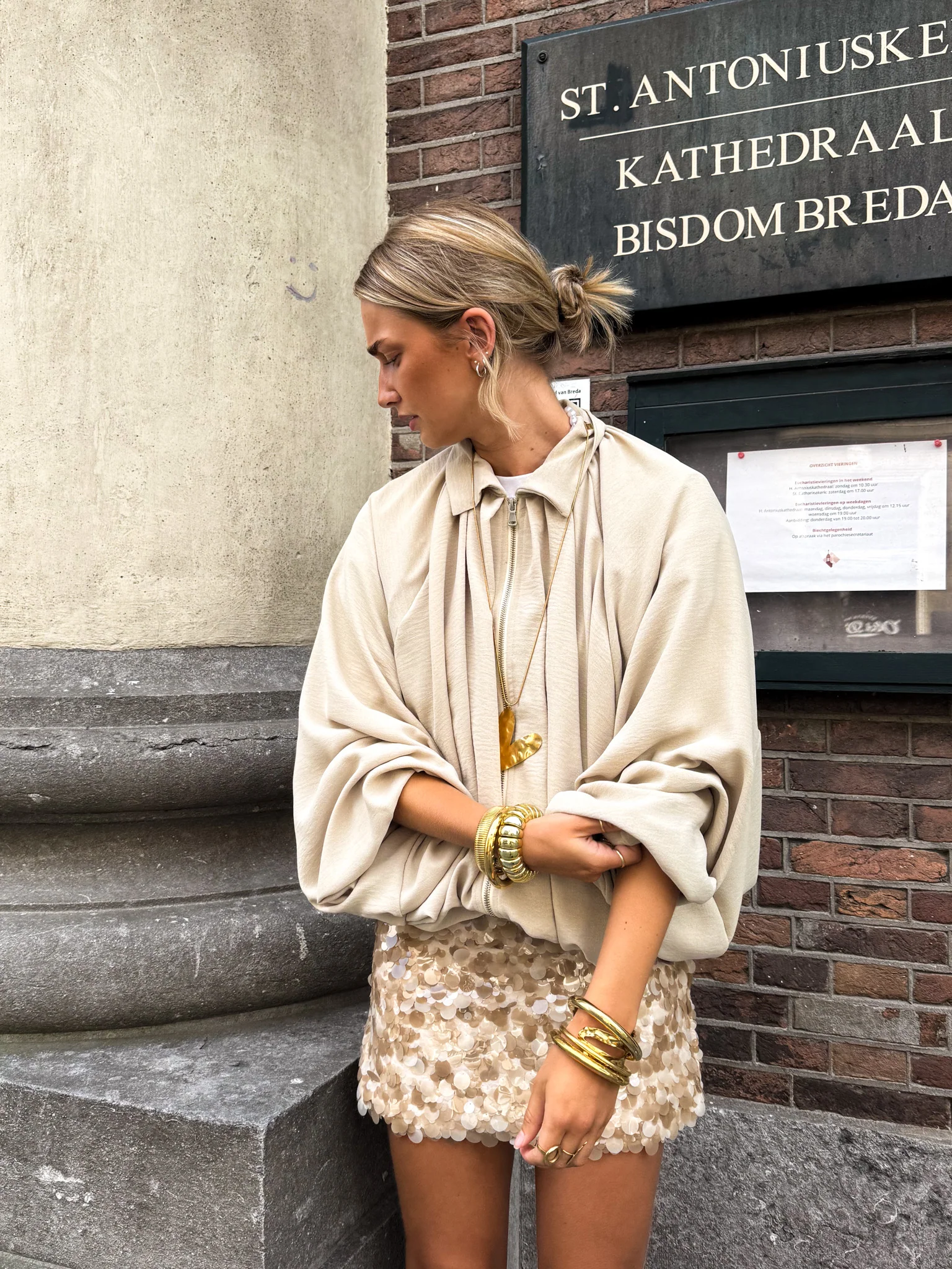 Honey Glitter Rok Beige - Image 3