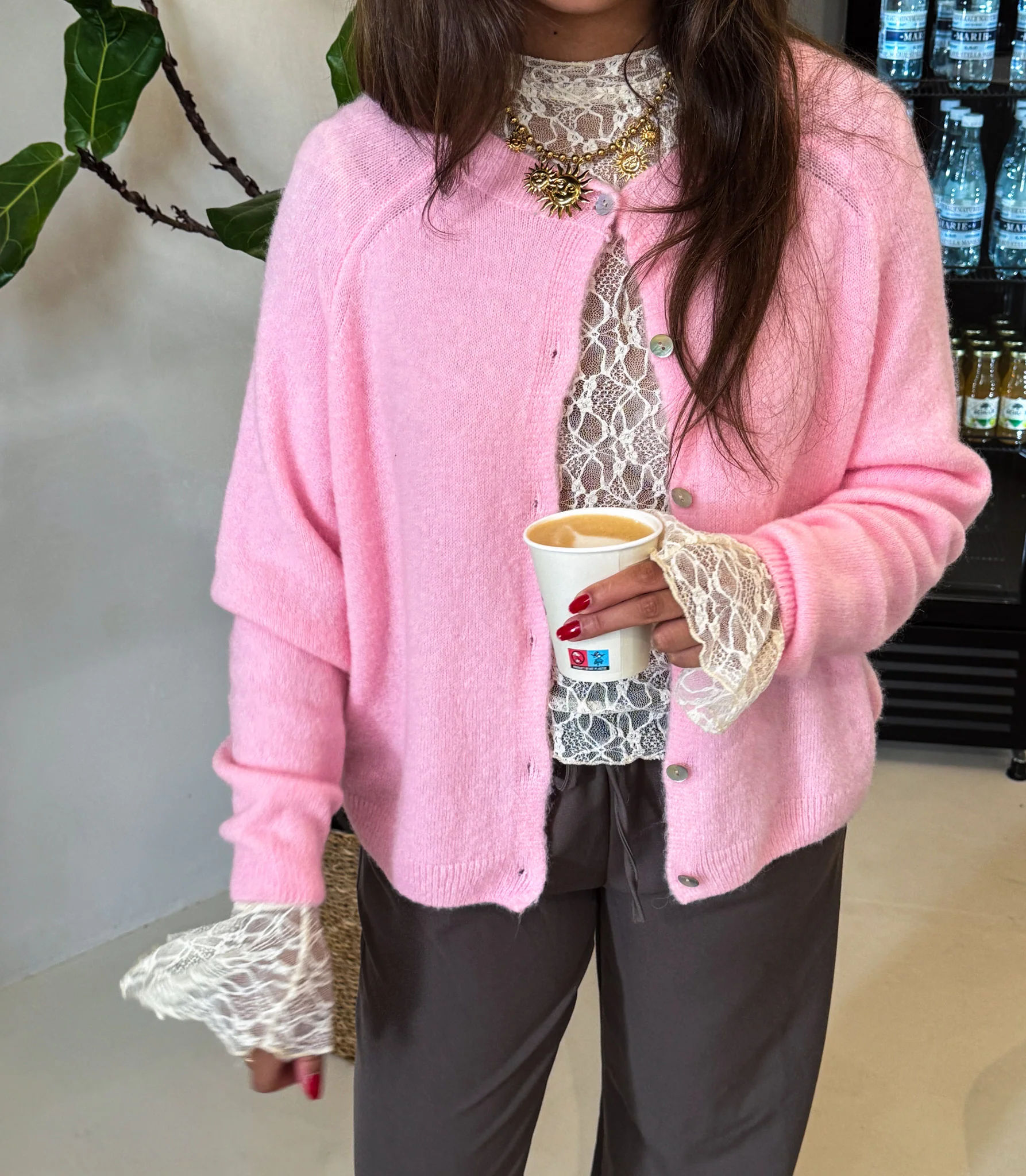 Jade Lace Longsleeve Top Creme - Image 8