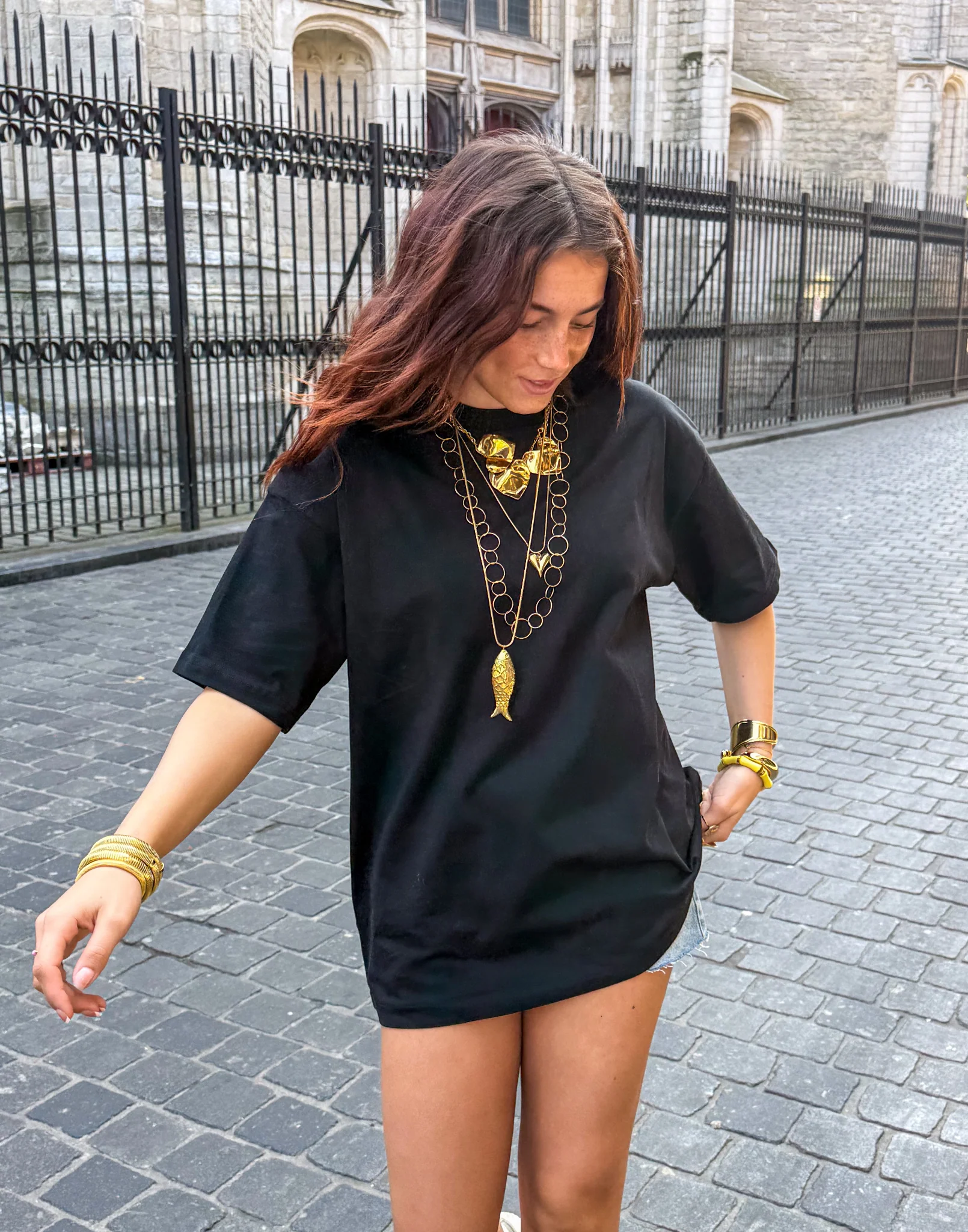 Jaimie Oversized Shirt Zwart - Image 3