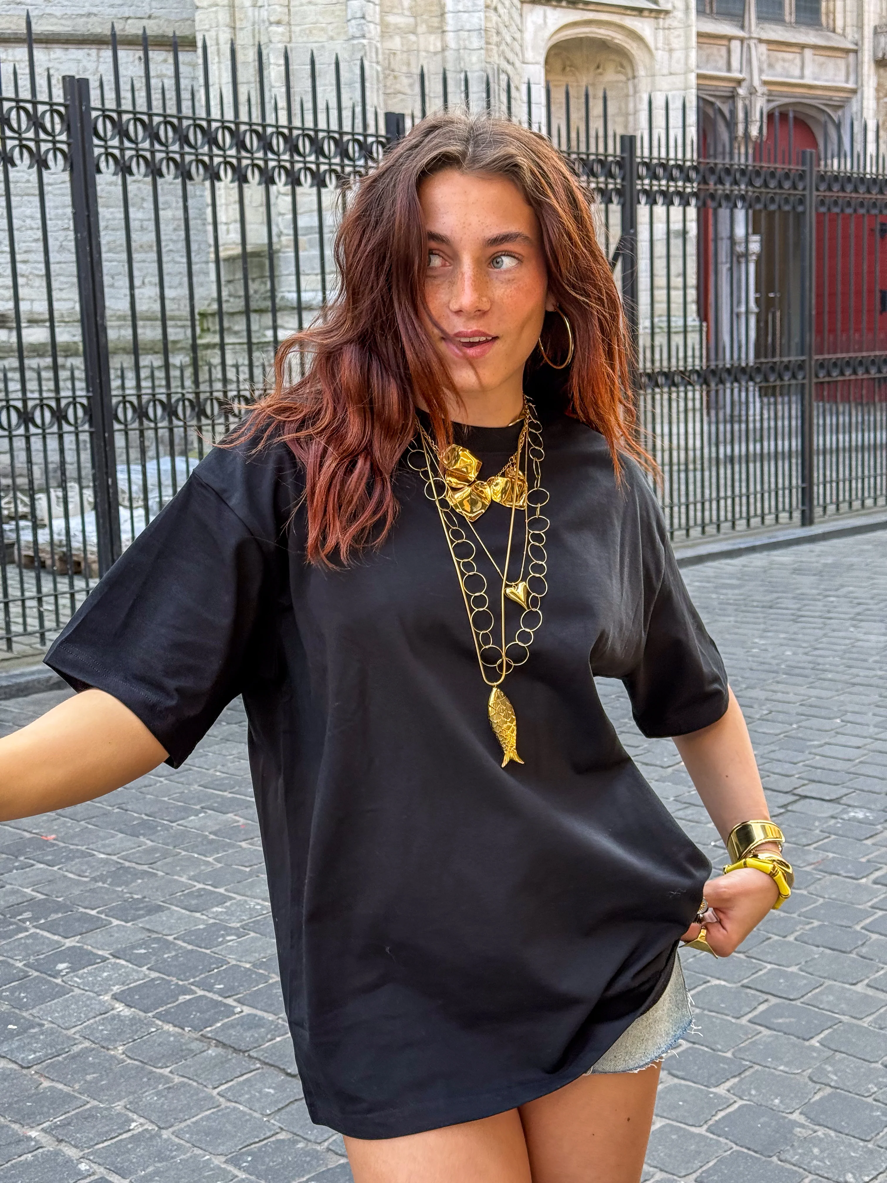 Jaimie Oversized Shirt Zwart - Image 5