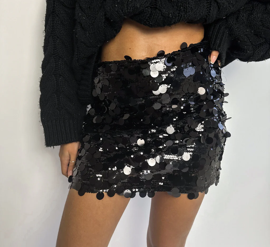 Joy Glitter Rok Zwart - Image 3