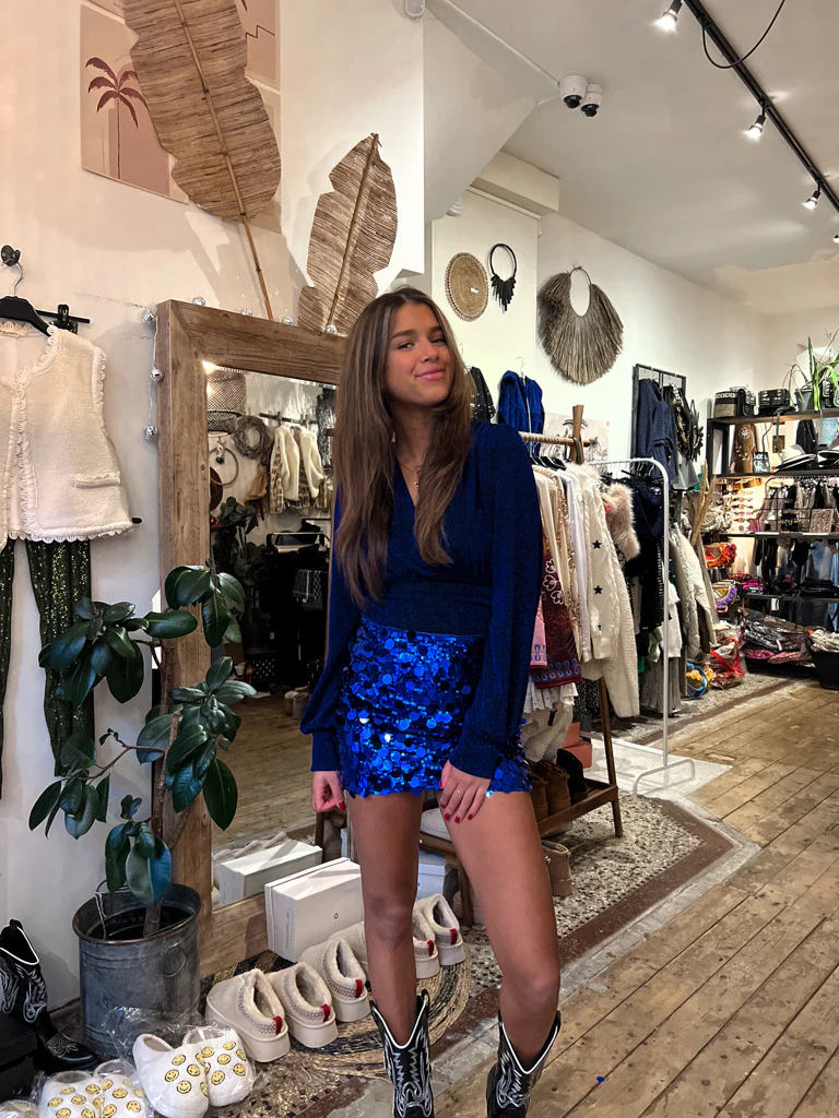 Joy Glitter Rok Blauw - Image 5