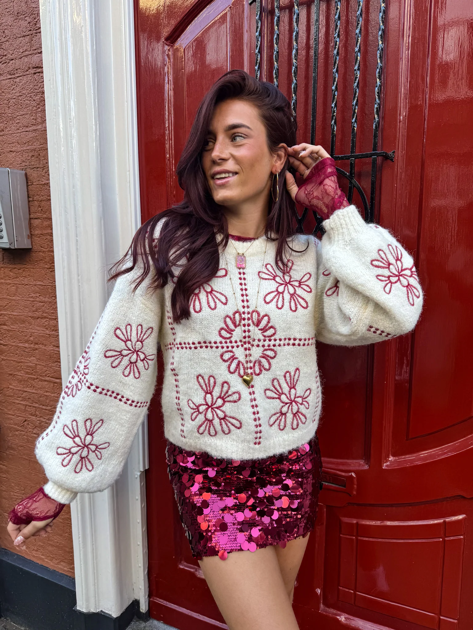 Joy Glitter Rok Bordeaux - Image 3