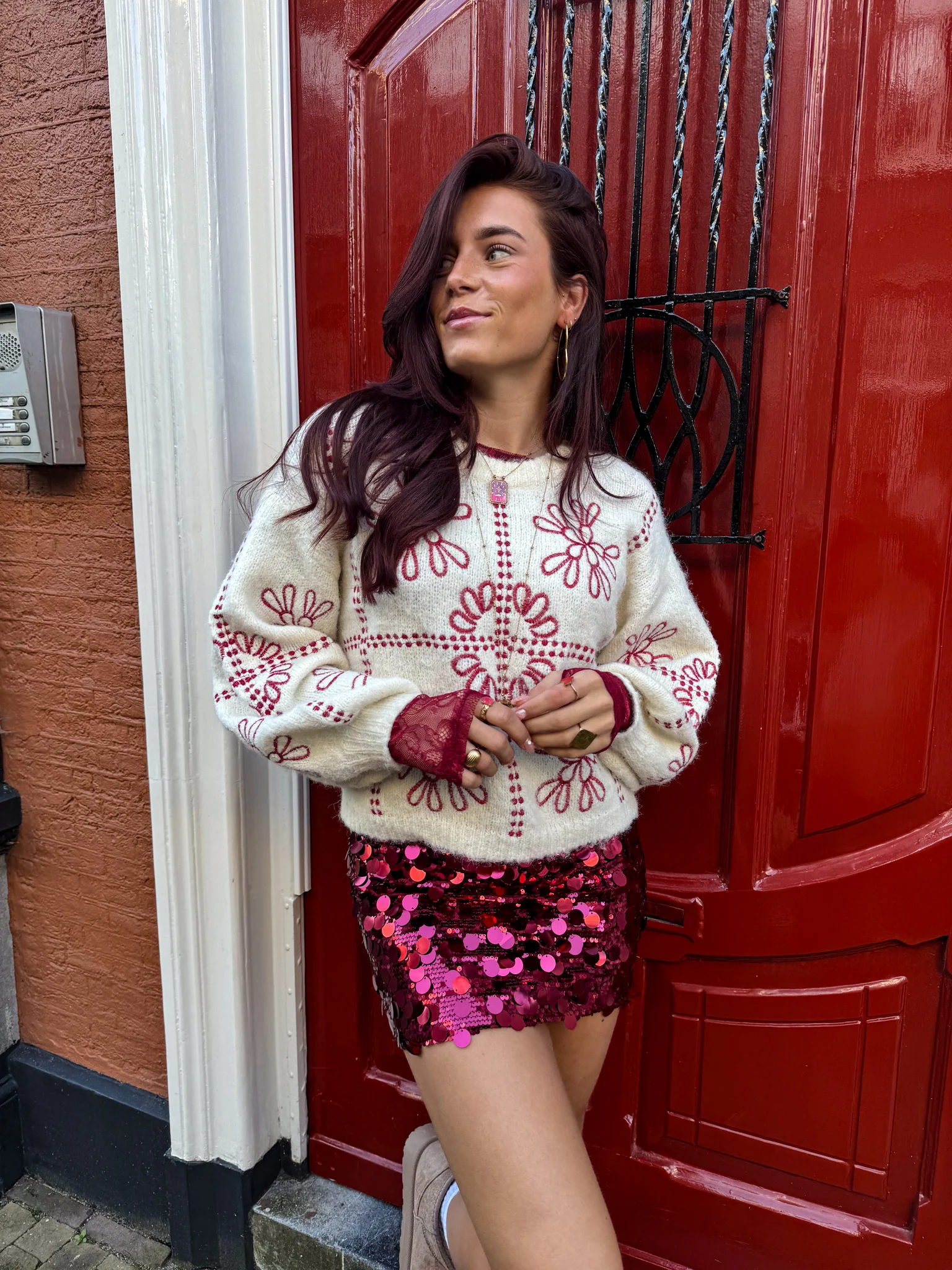 Joy Glitter Rok Bordeaux - Image 5
