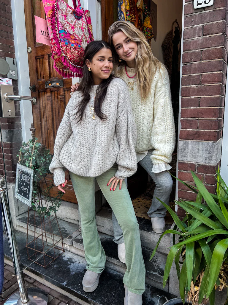 Julie Rib Flared Pants Mint - Image 3