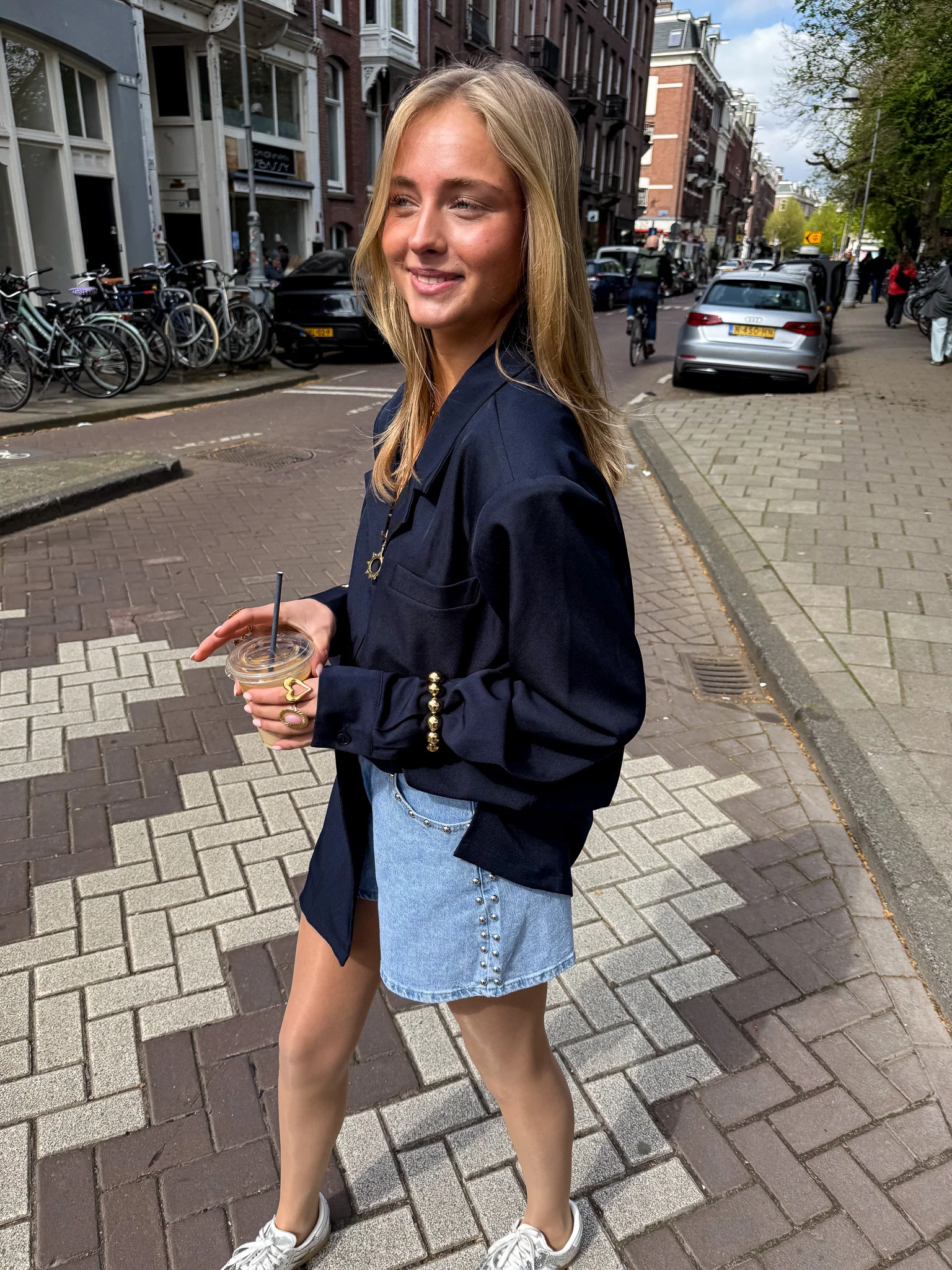 Juna Denim Shorts Side Studs - Image 4