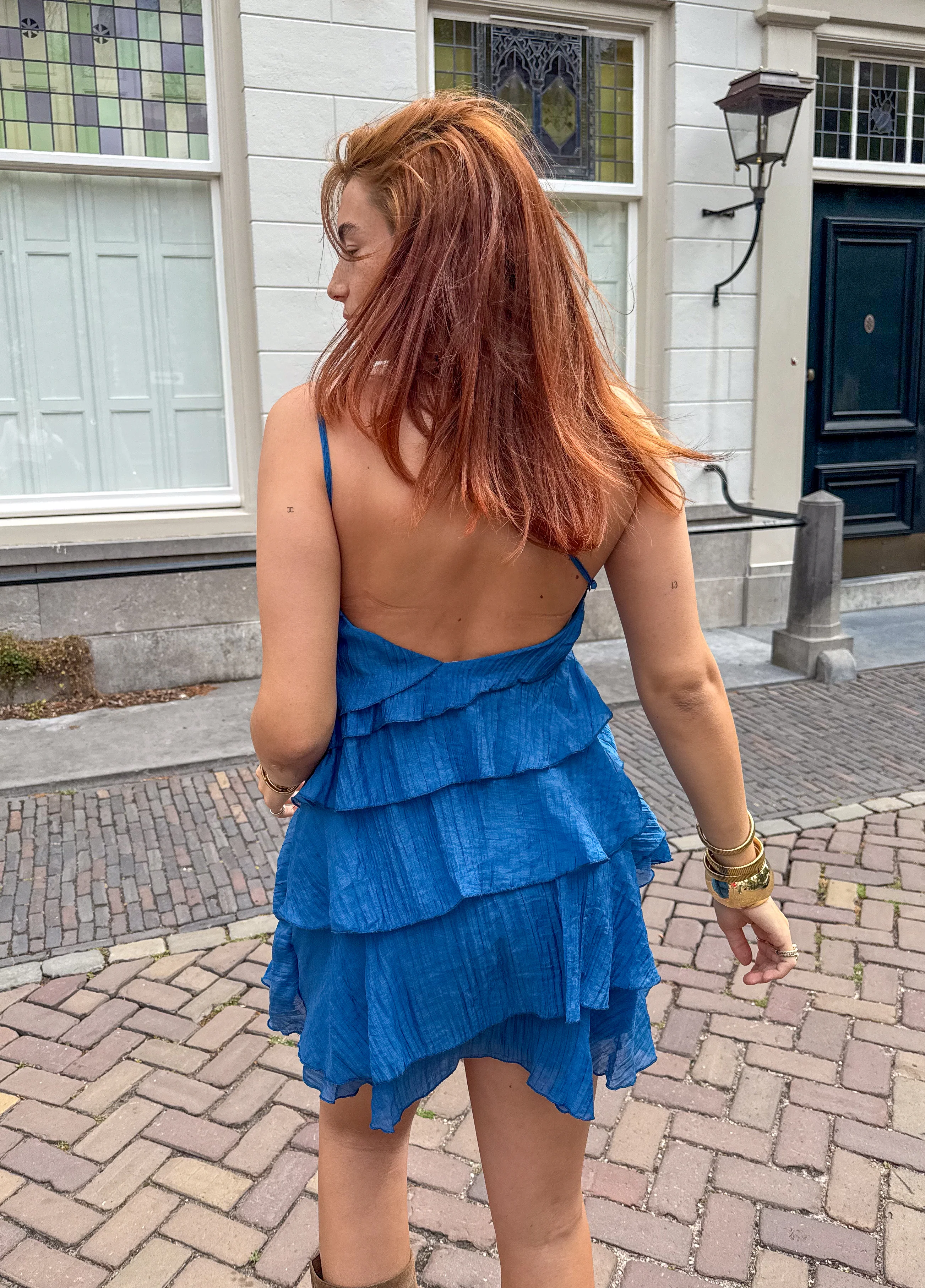 Kate Flowy Jurk Marine Blauw - Image 3