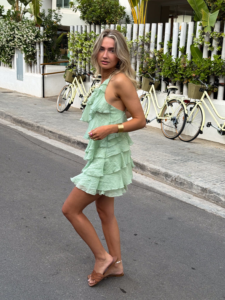 Kate Flowy Jurk Mint Groen - Image 10
