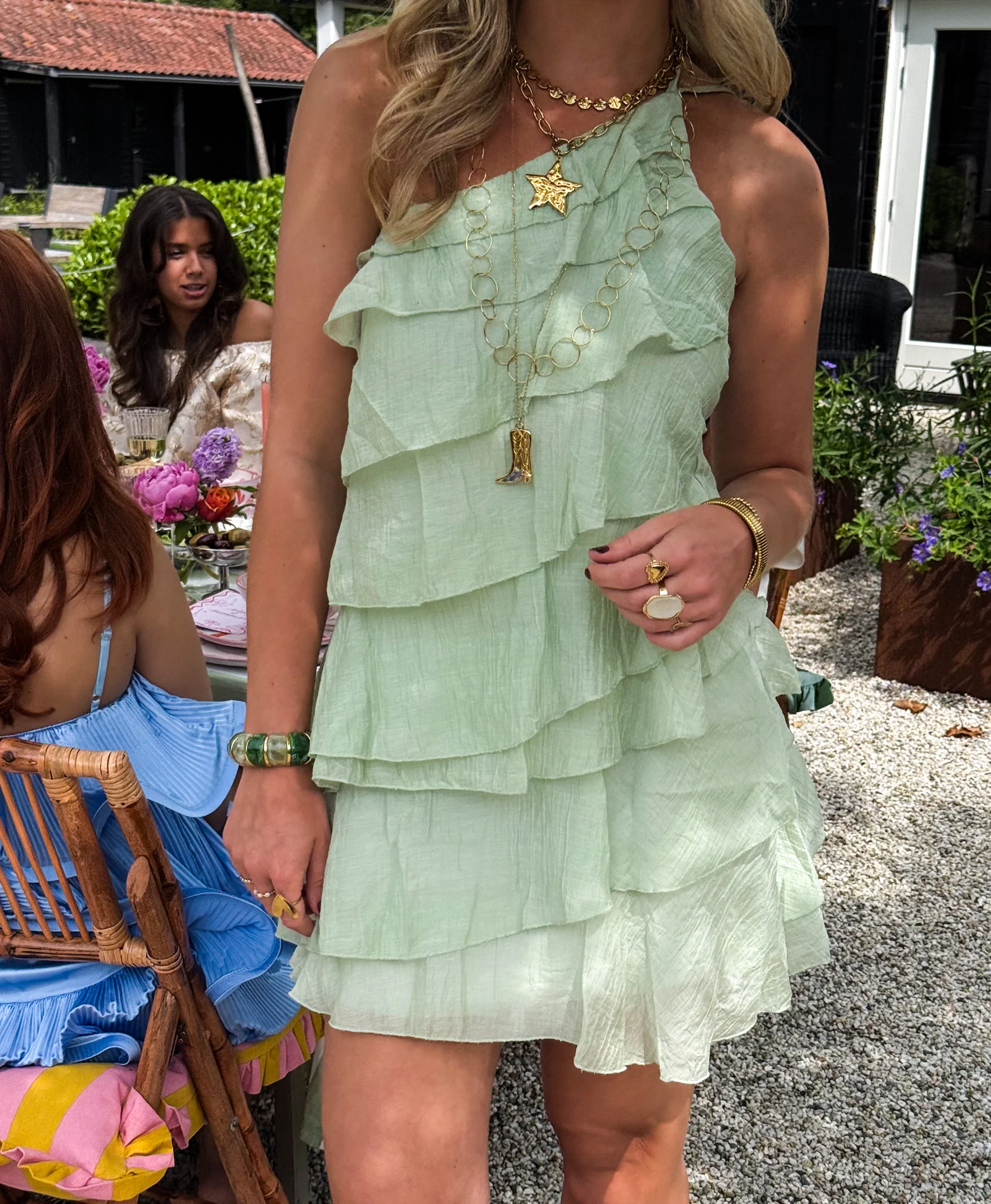 Kate Flowy Jurk Mint Groen - Image 4