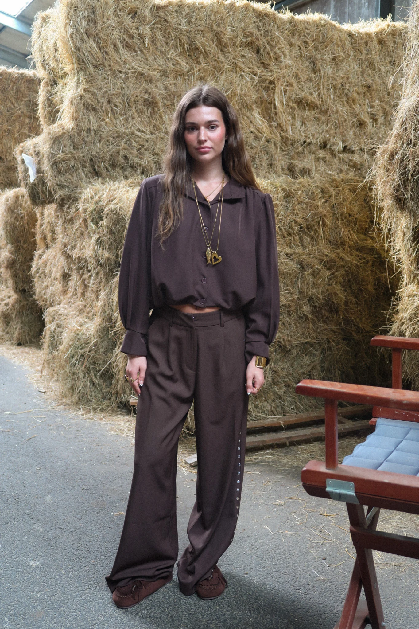 Kendall Pantalon Studs Bruin - Image 10