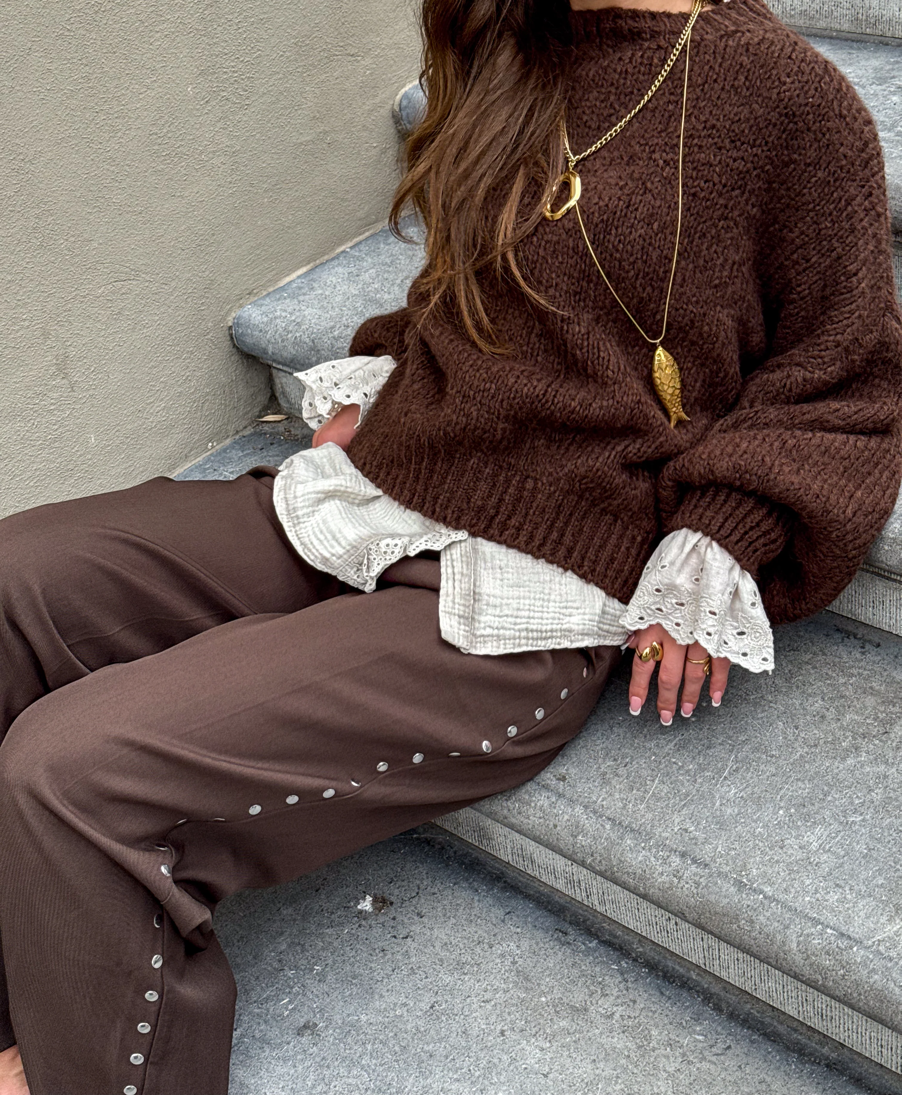 Kendall Pantalon Studs Bruin - Image 8