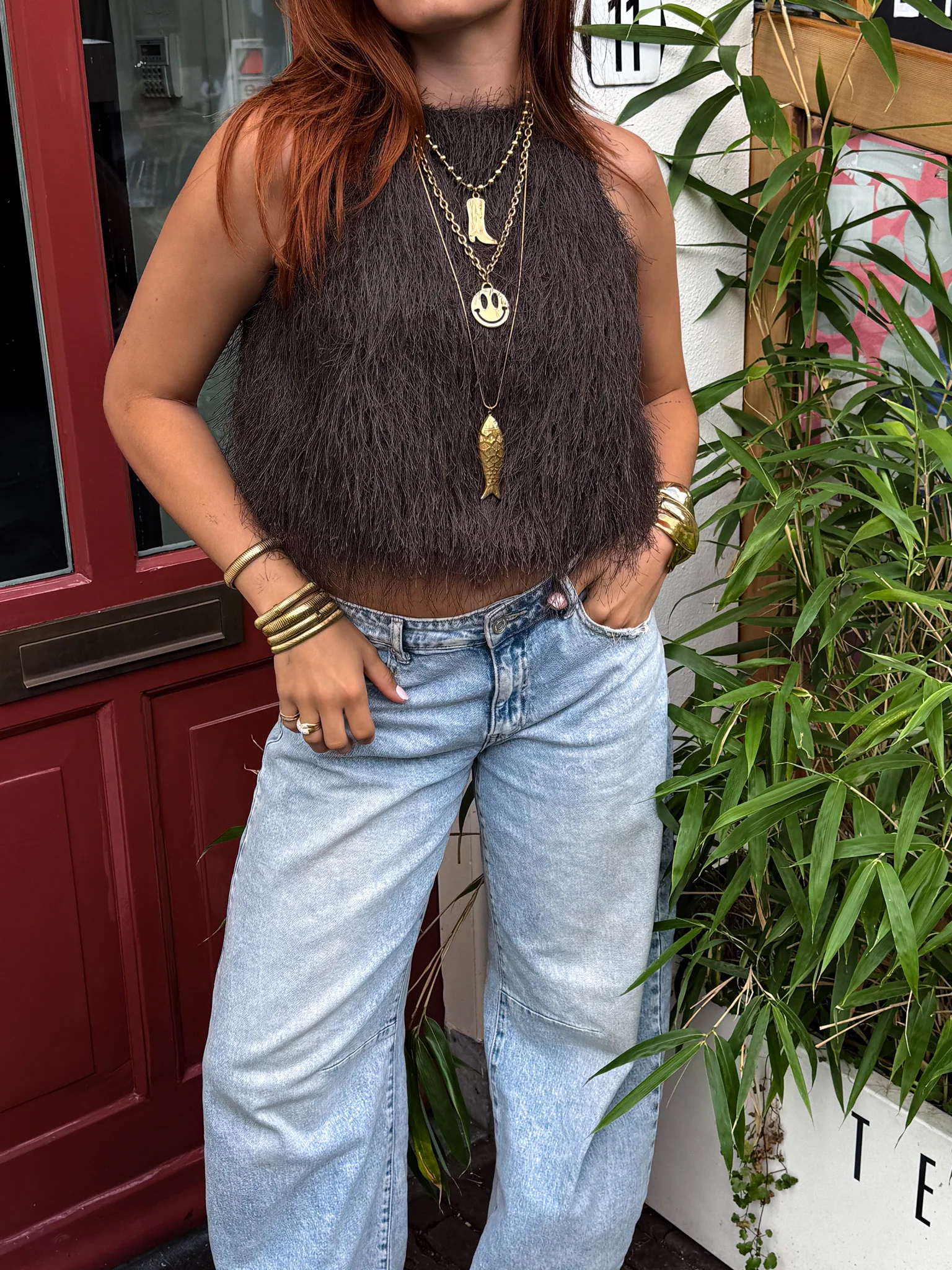 Maryam Fluffy Top Brown - Image 9