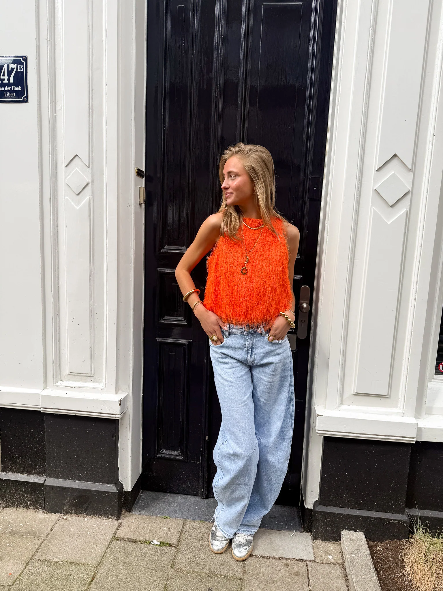 Maryam Fluffy Top Oranje - Image 4