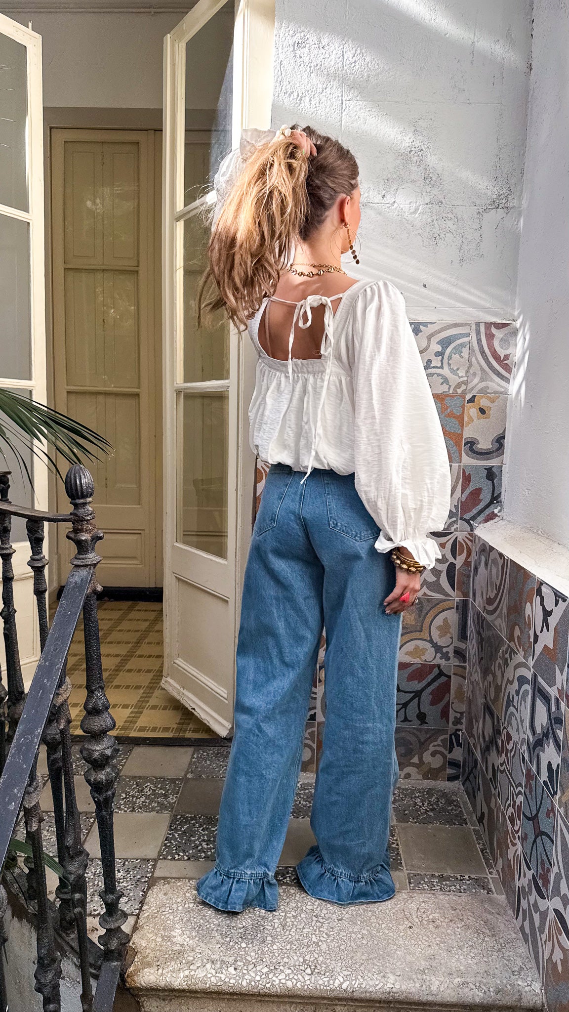 May Straight Leg Ruffle Jeans - Image 3