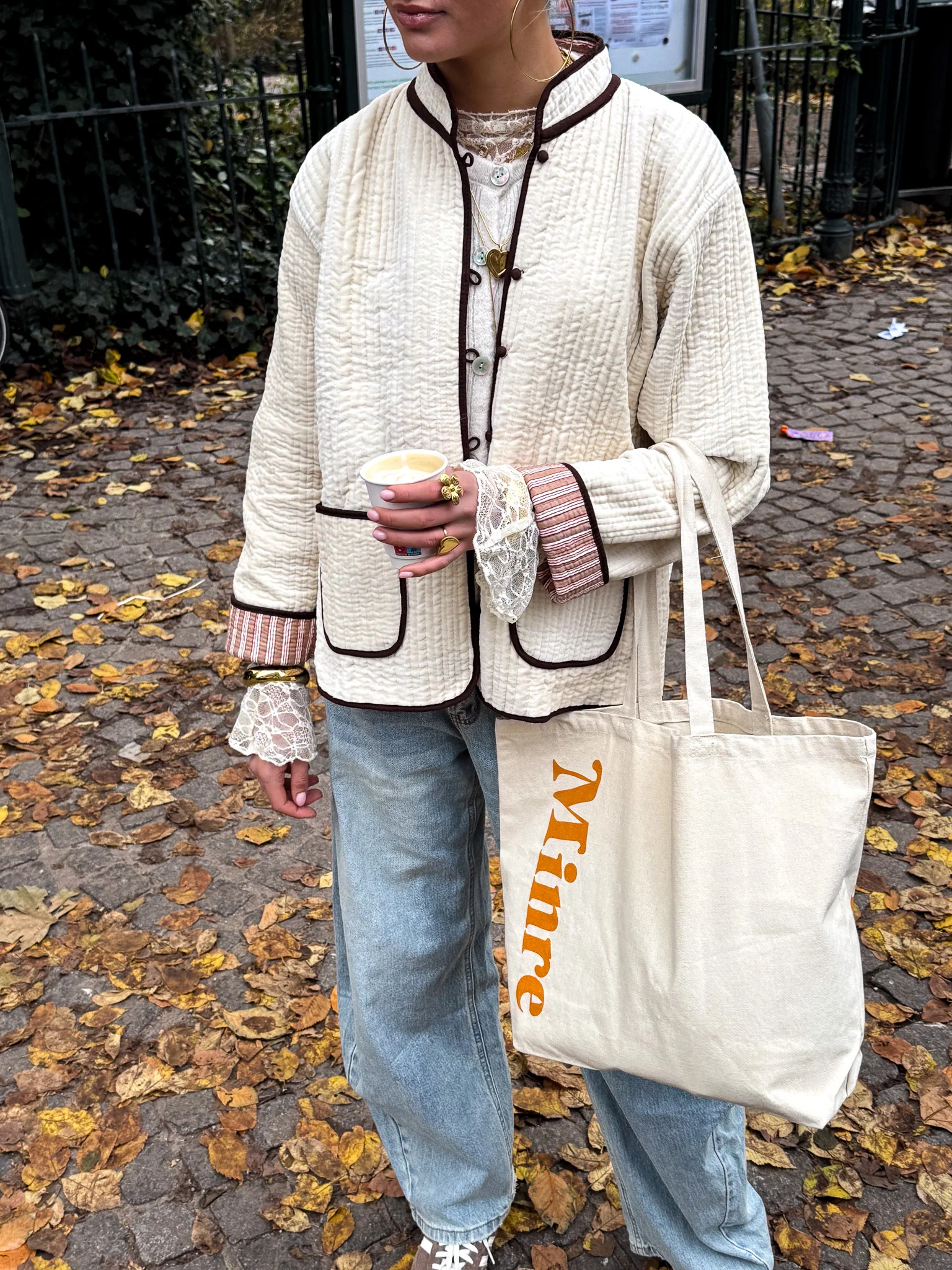 Minre Tote Bag Creme - Image 3
